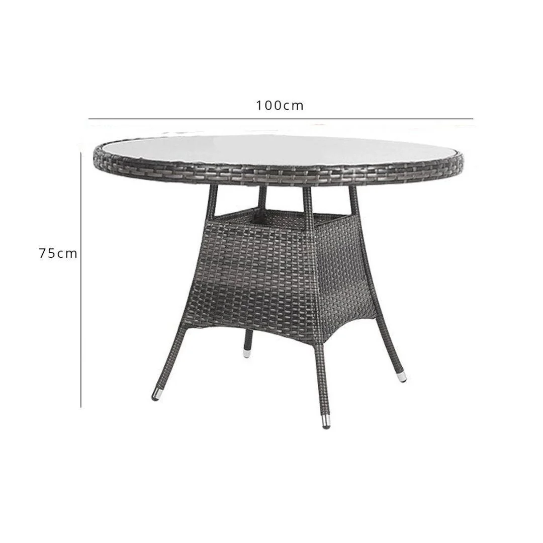 Kemble 4 Seater Garden Round Dining Table - Grey - Image 7
