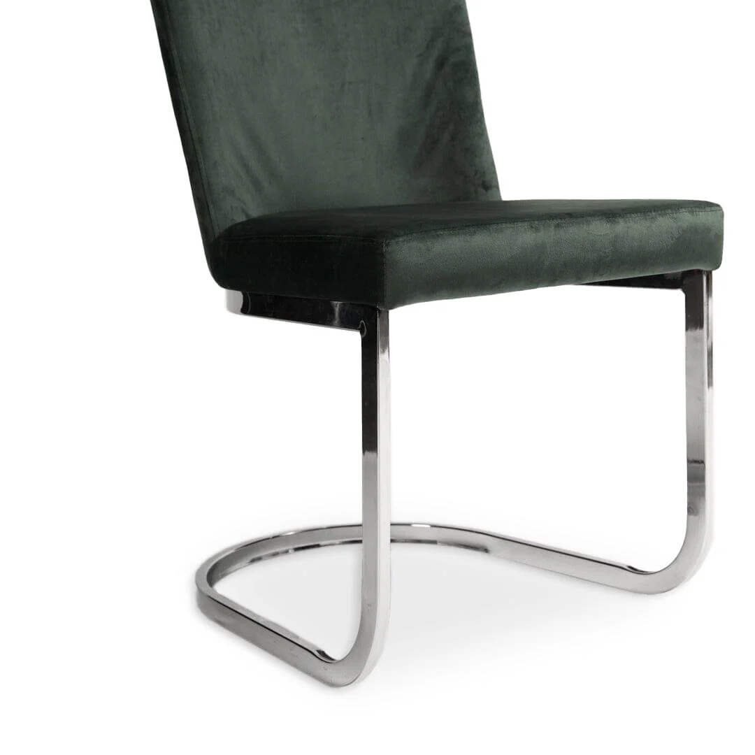 Lola Green Dining Chairs - Set of 2 - Chrome Legs - Image 3