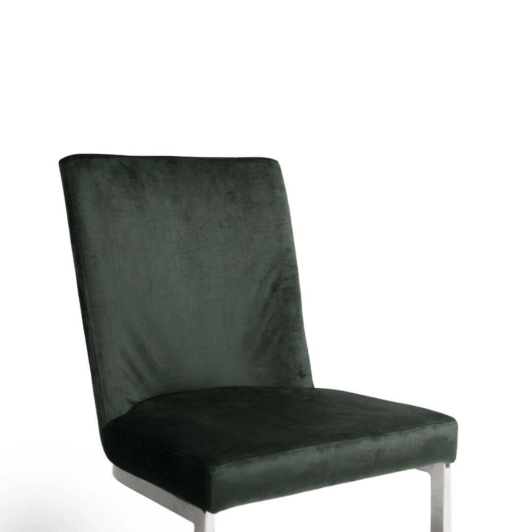 Lola Green Dining Chairs - Set of 2 - Chrome Legs - Image 5