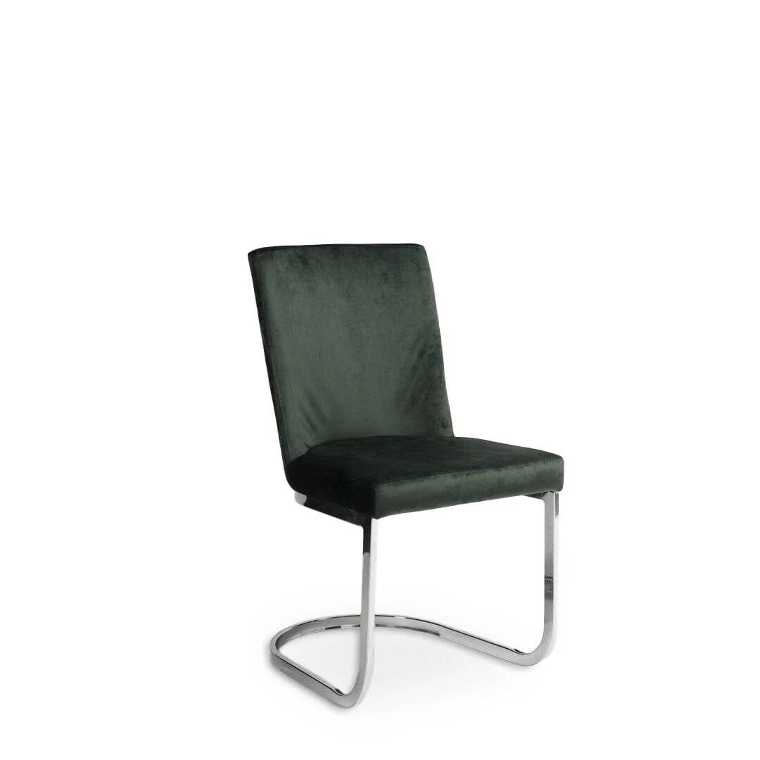 Lola Green Dining Chairs - Set of 2 - Chrome Legs - Image 6