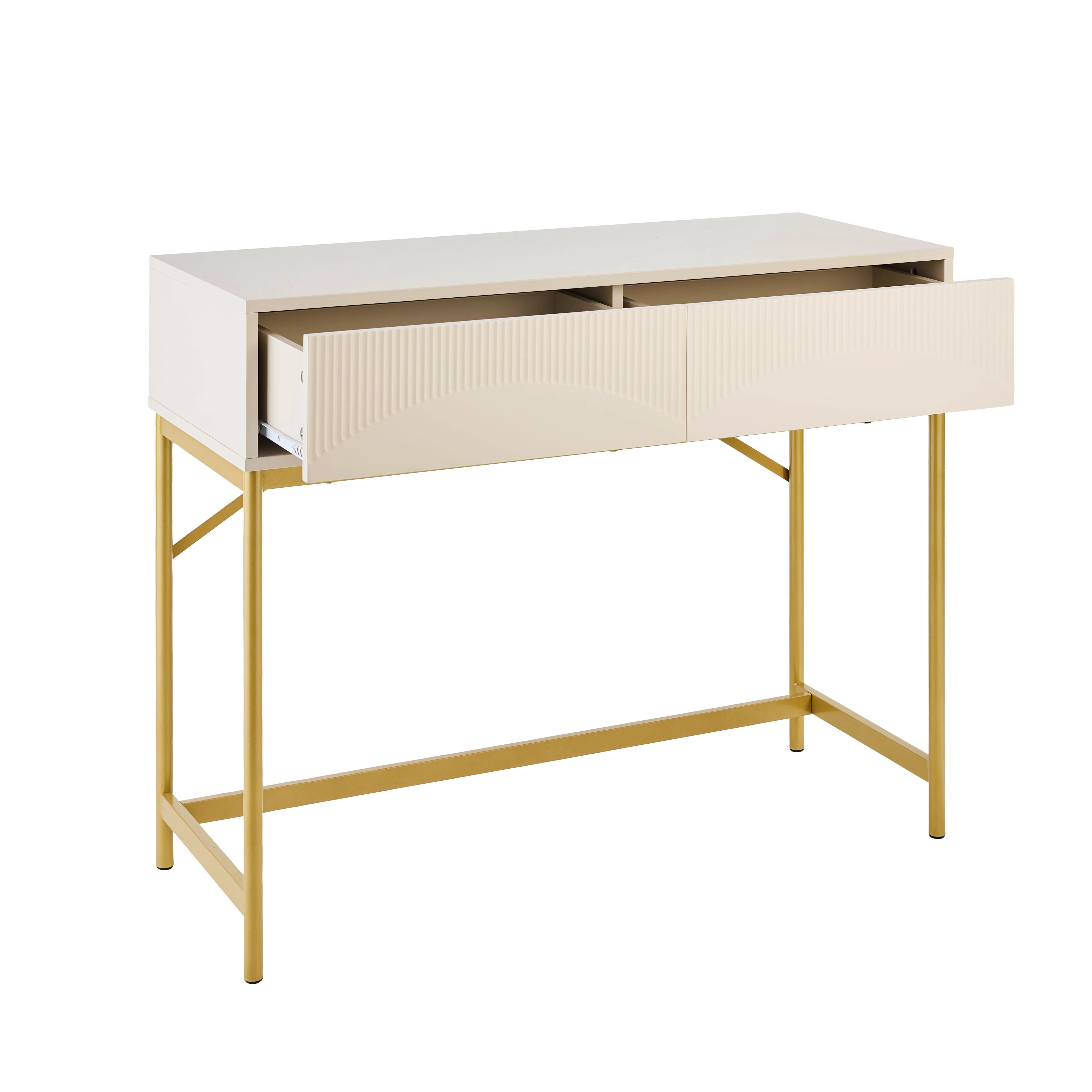 Luella 100cm Fluted Dressing Table - Driftwood - Image 9
