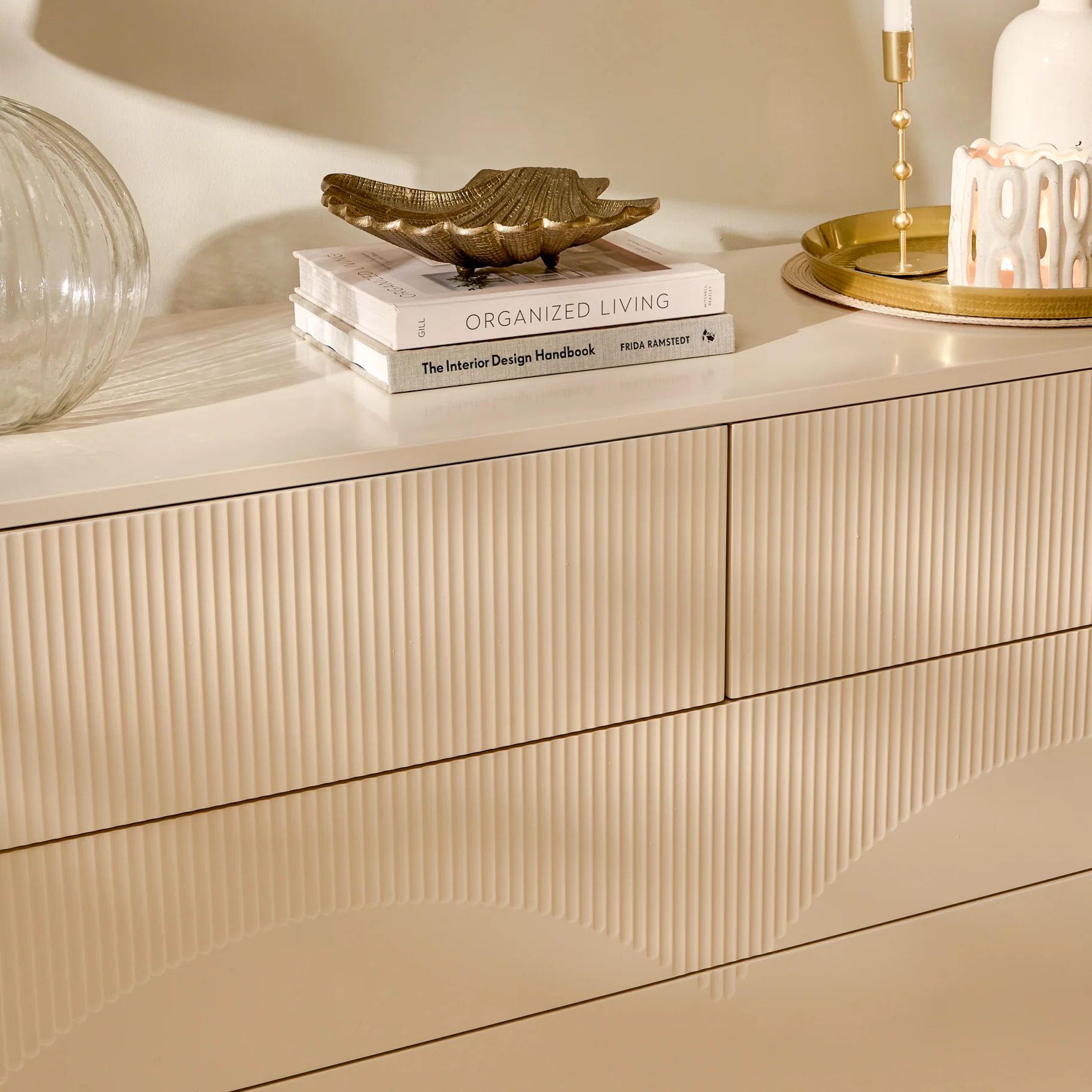 Luella 120cm 4 Drawer Fluted Chest of Drawers - Driftwood - Image 3