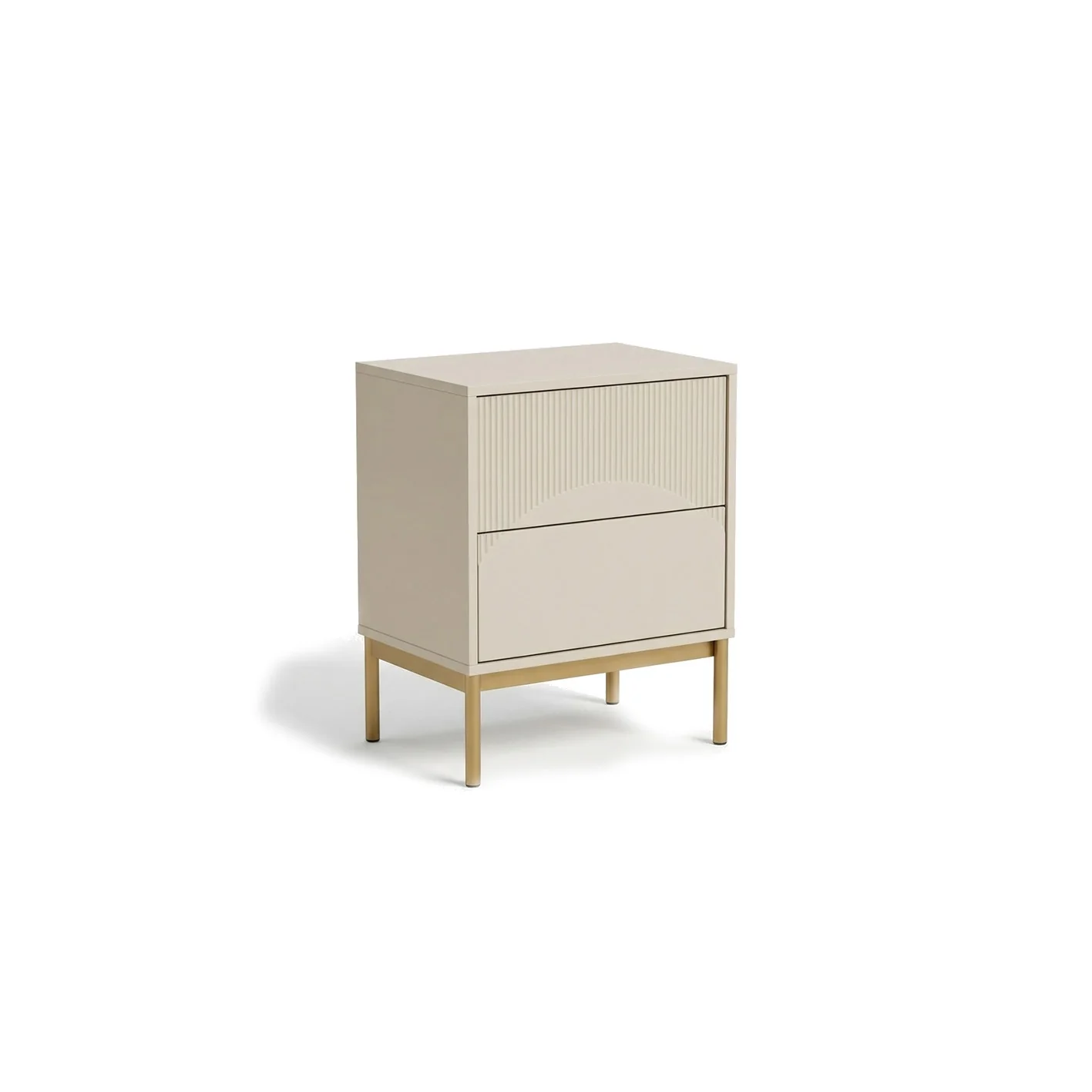 Luella 50cm 2 Drawer Fluted Bedside Table - Driftwood - Image 6
