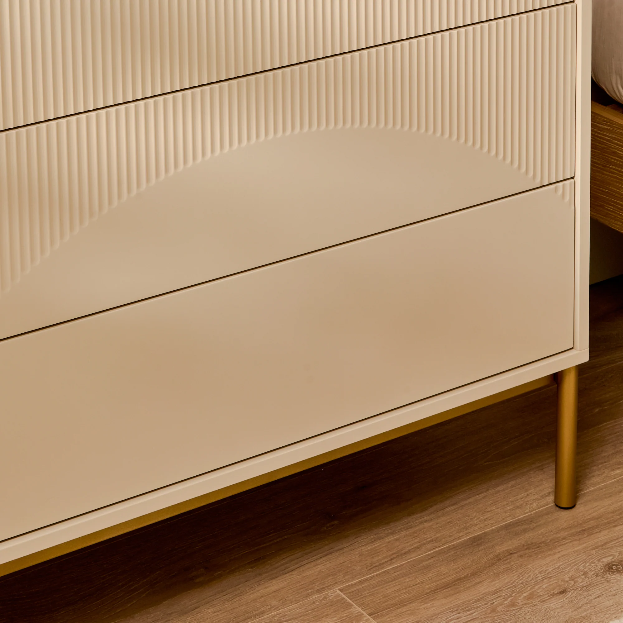 Luella 80cm 3 Drawer Fluted Chest of Drawers - Driftwood - Image 5