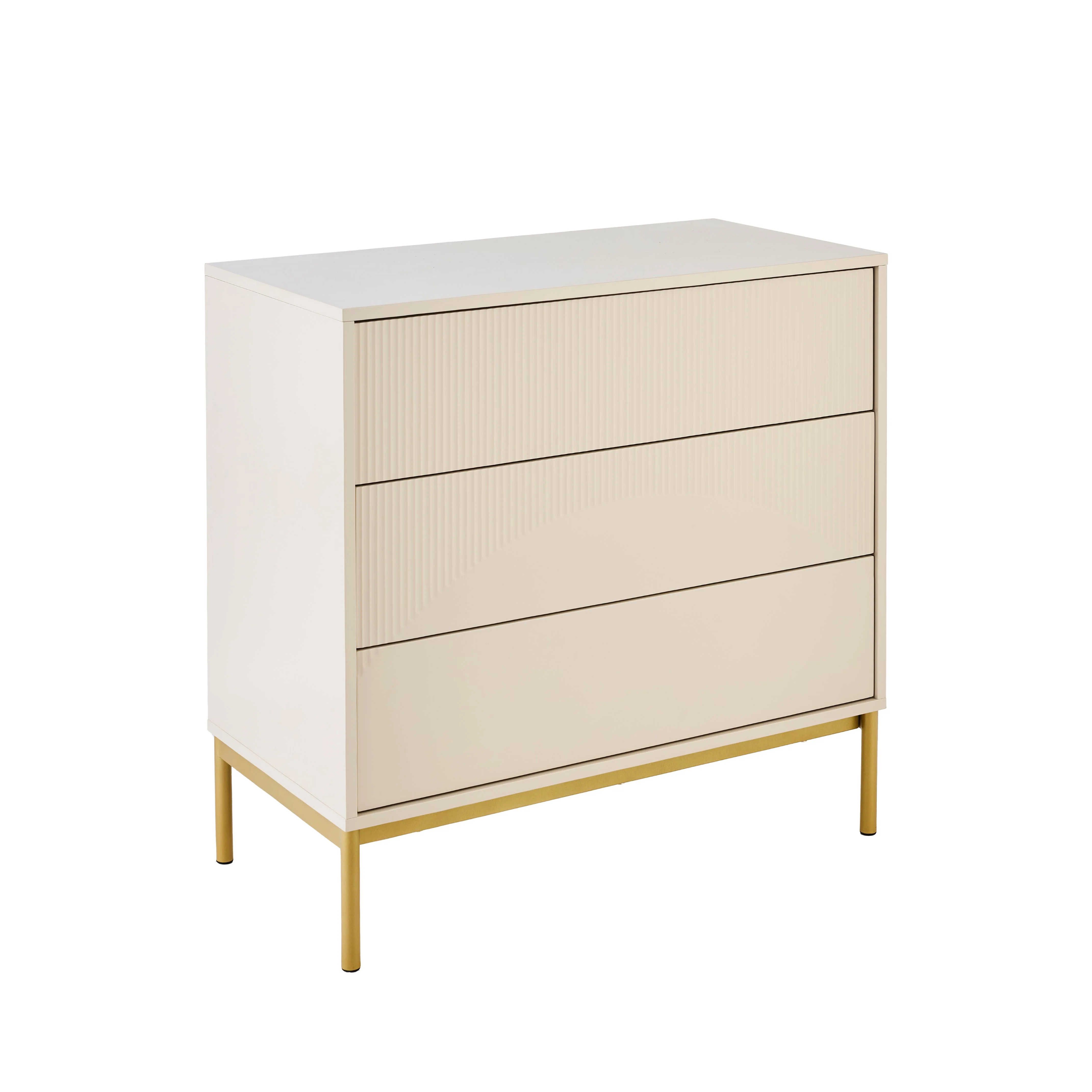 Luella 80cm 3 Drawer Fluted Chest of Drawers - Driftwood - Image 6