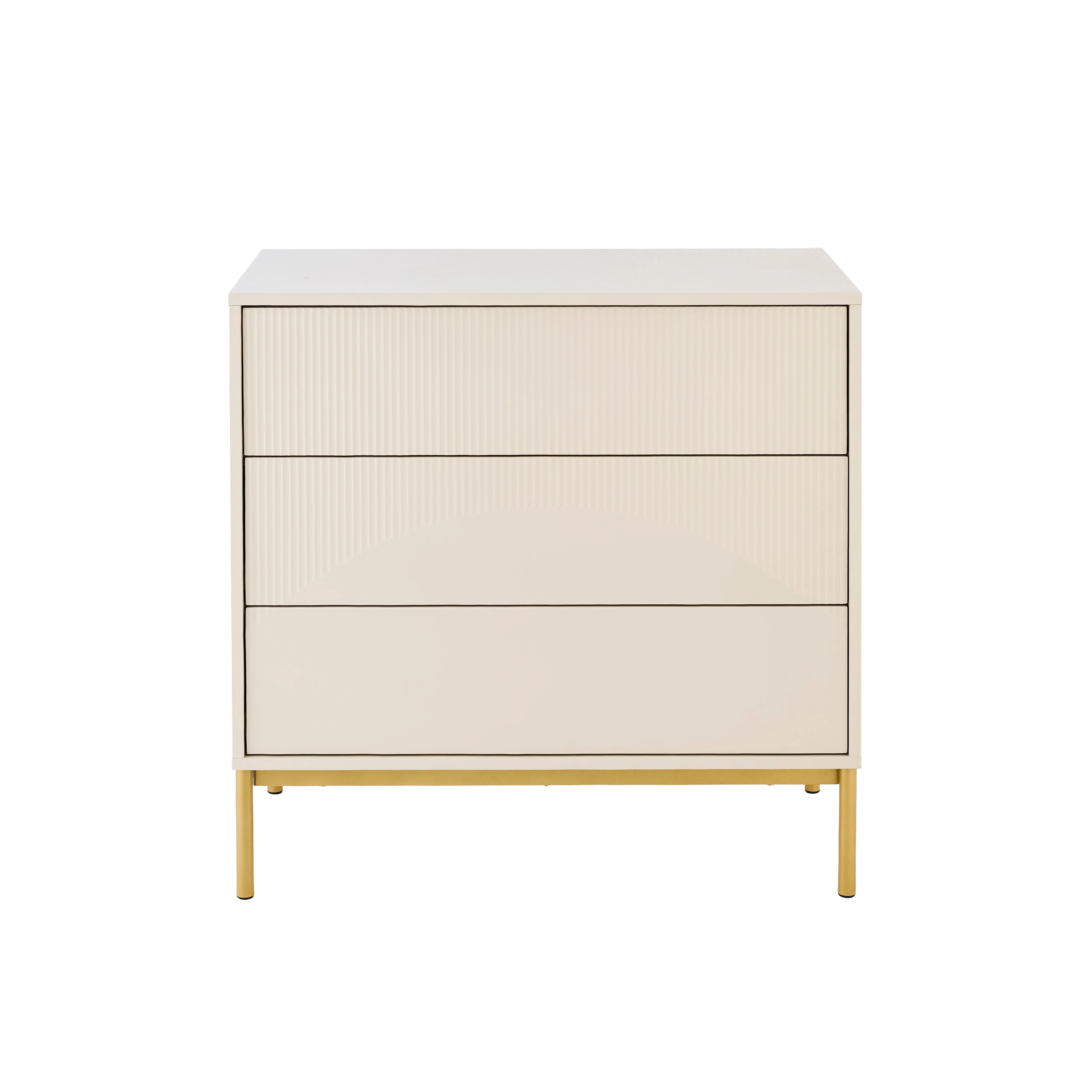 Luella 80cm 3 Drawer Fluted Chest of Drawers - Driftwood - Image 8