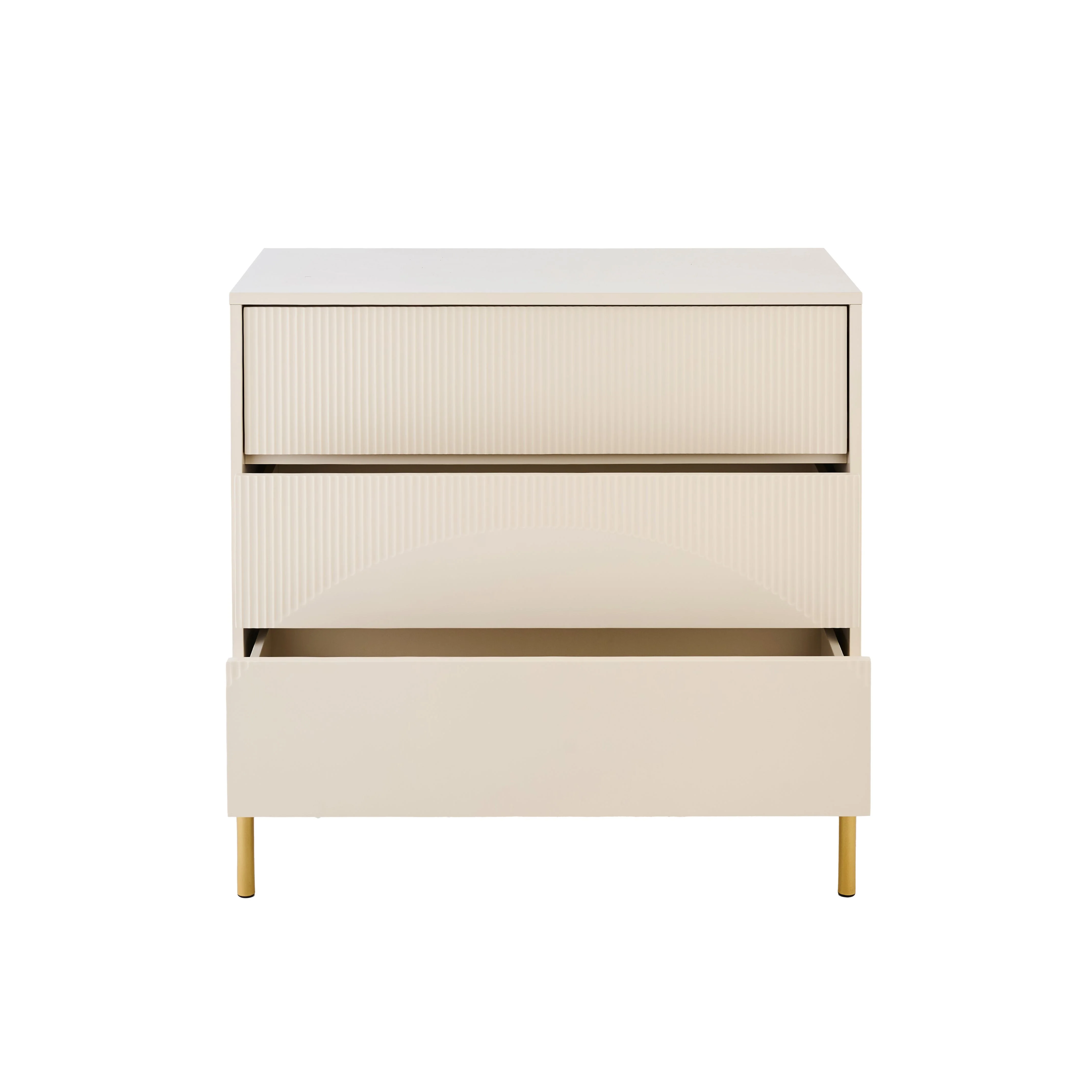Luella 80cm 3 Drawer Fluted Chest of Drawers - Driftwood - Image 9