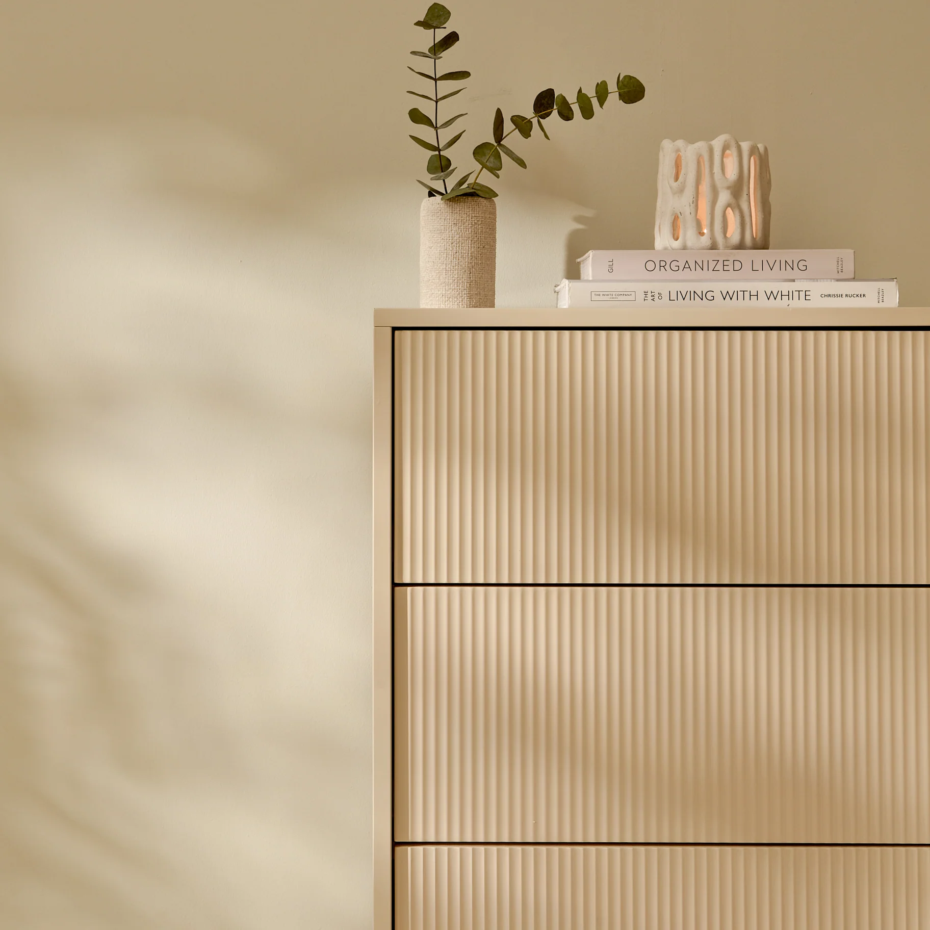 Luella 80cm 5 Drawer Fluted Tallboy - Driftwood - Image 5