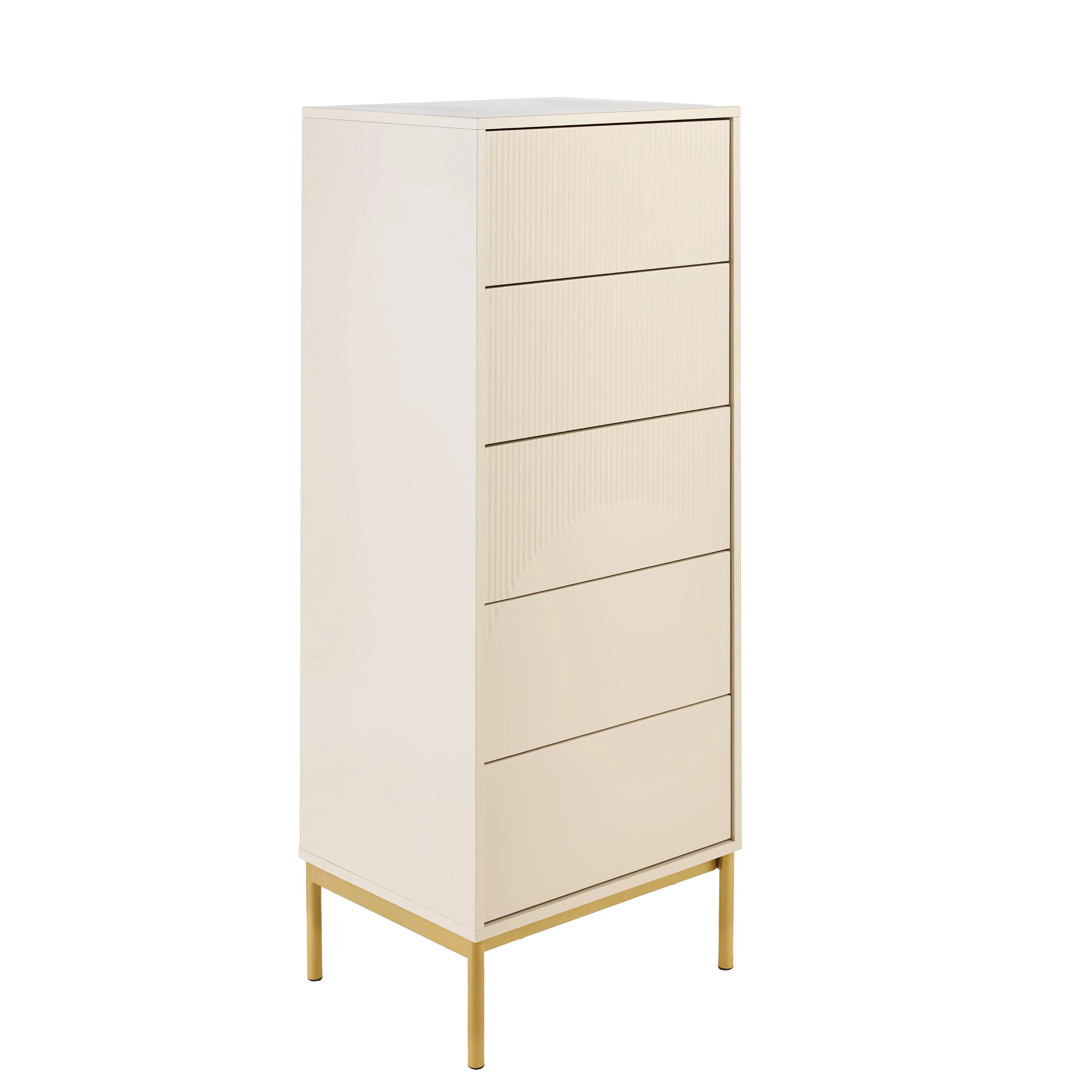 Luella 80cm 5 Drawer Fluted Tallboy - Driftwood - Image 8