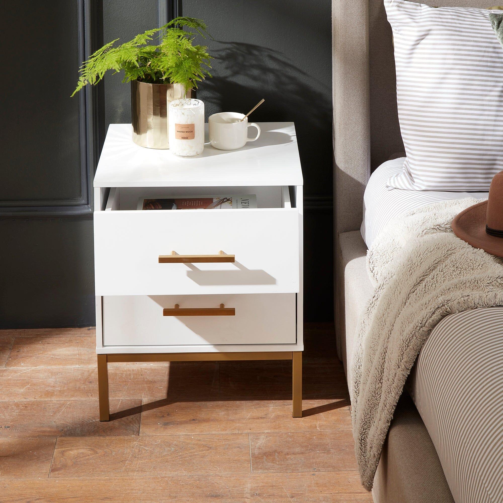 Marie Bedside Table - White - Image 3