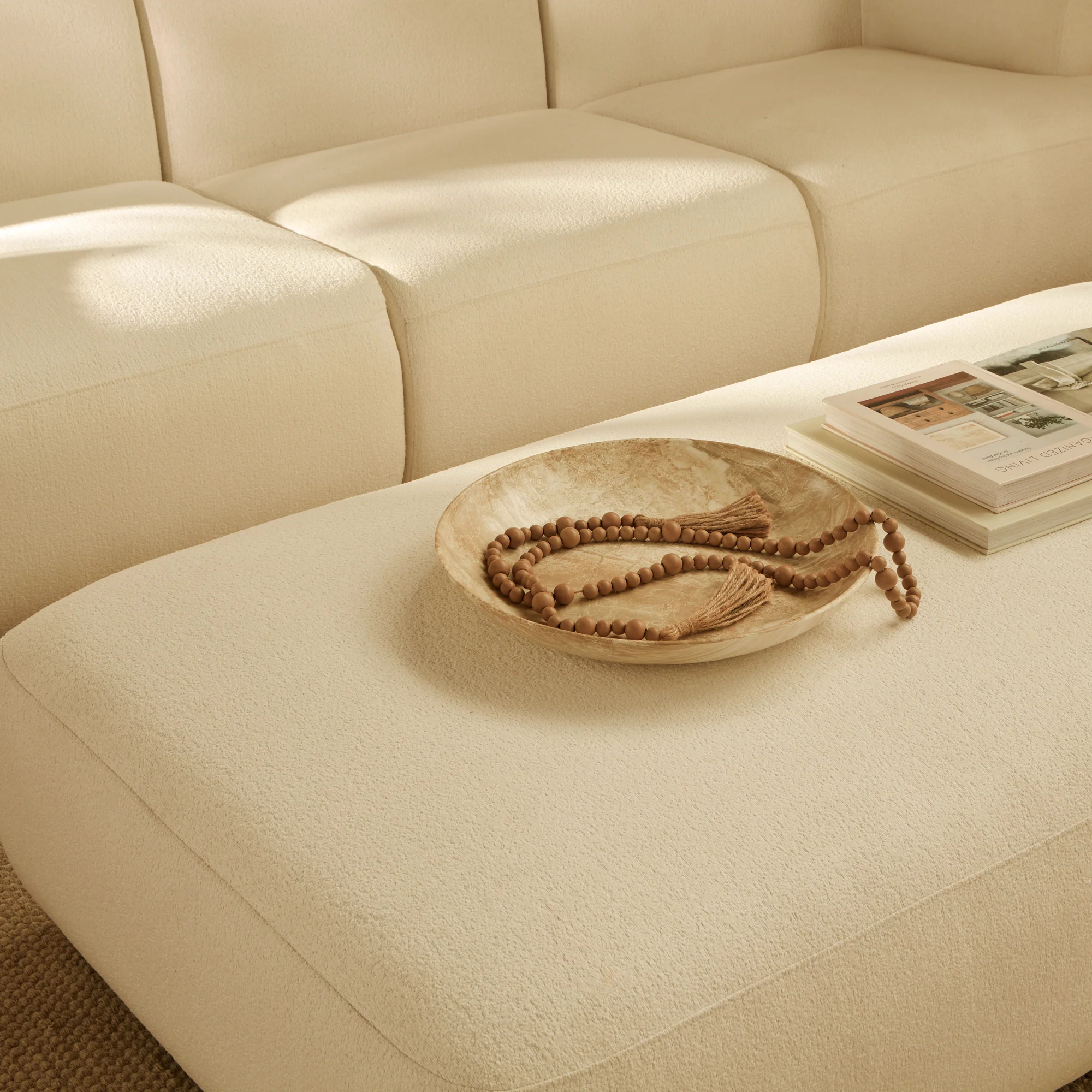 Nathalia 4-Seater Sofa - Chalk White Boucle - Image 3