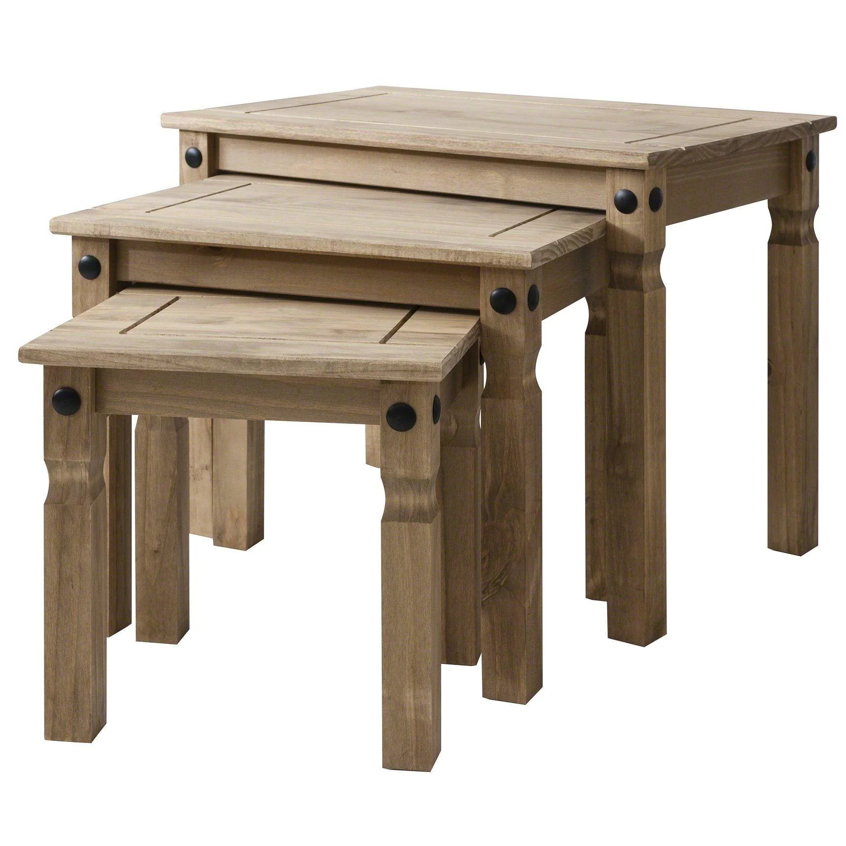 Corona Solid Pine Nest of Tables - Image 10