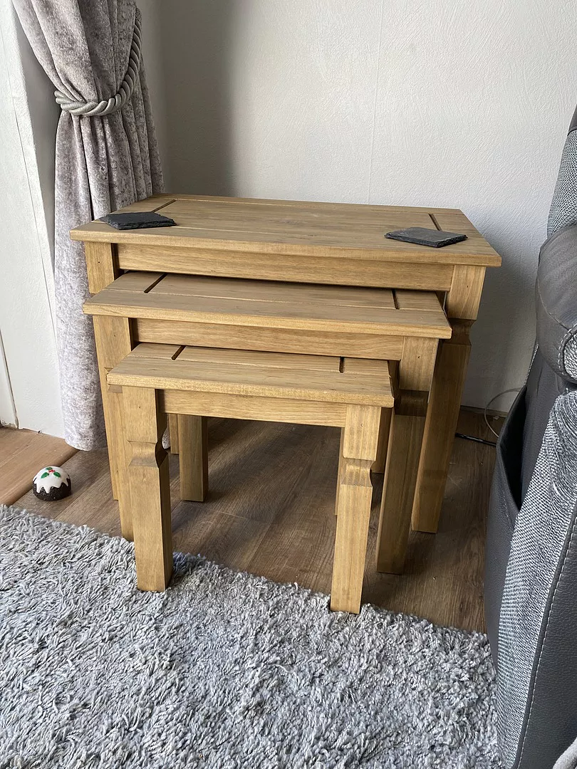 Corona Solid Pine Nest of Tables - Image 8