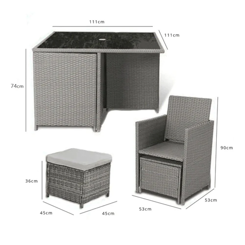 Cube 8 Seater Rattan Outdoor Dining Set - Black Weave - Image 9