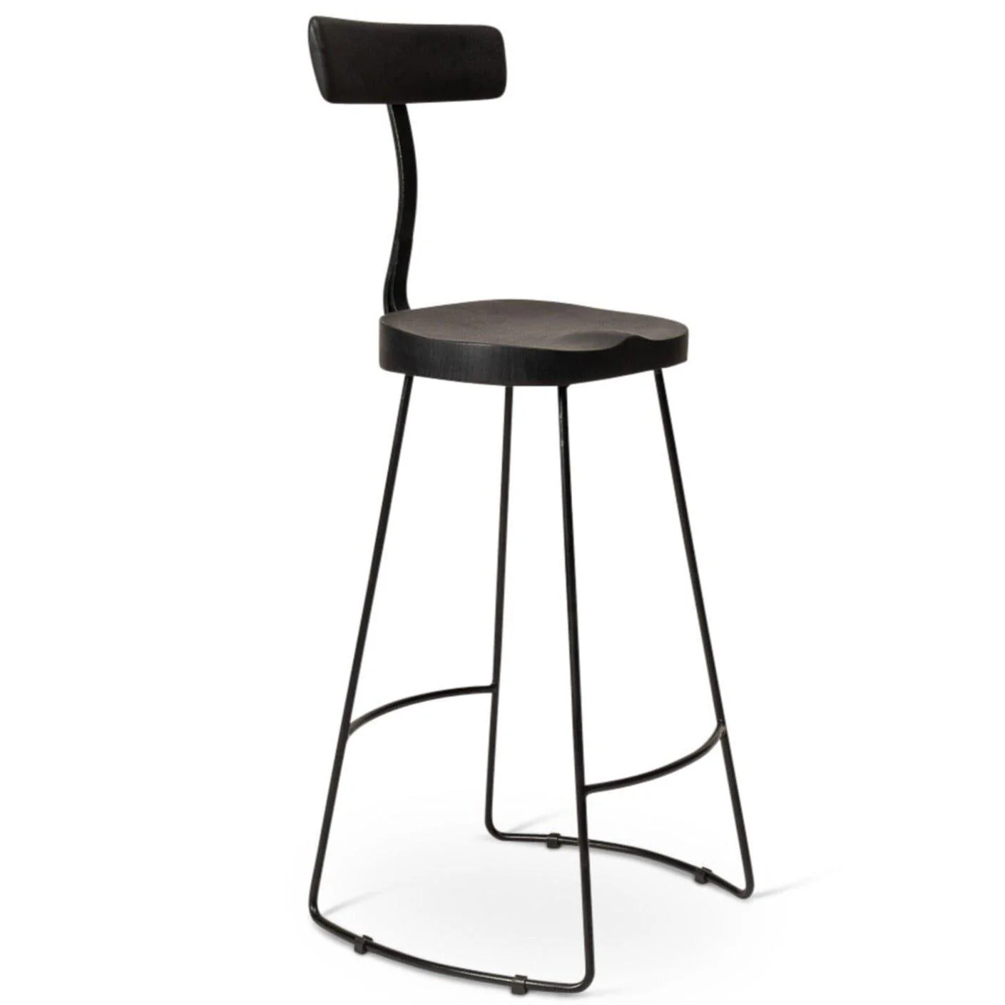 Aiden Black Mango Wood Bar Stools - Set of 2 - Black Iron Legs - Image 6