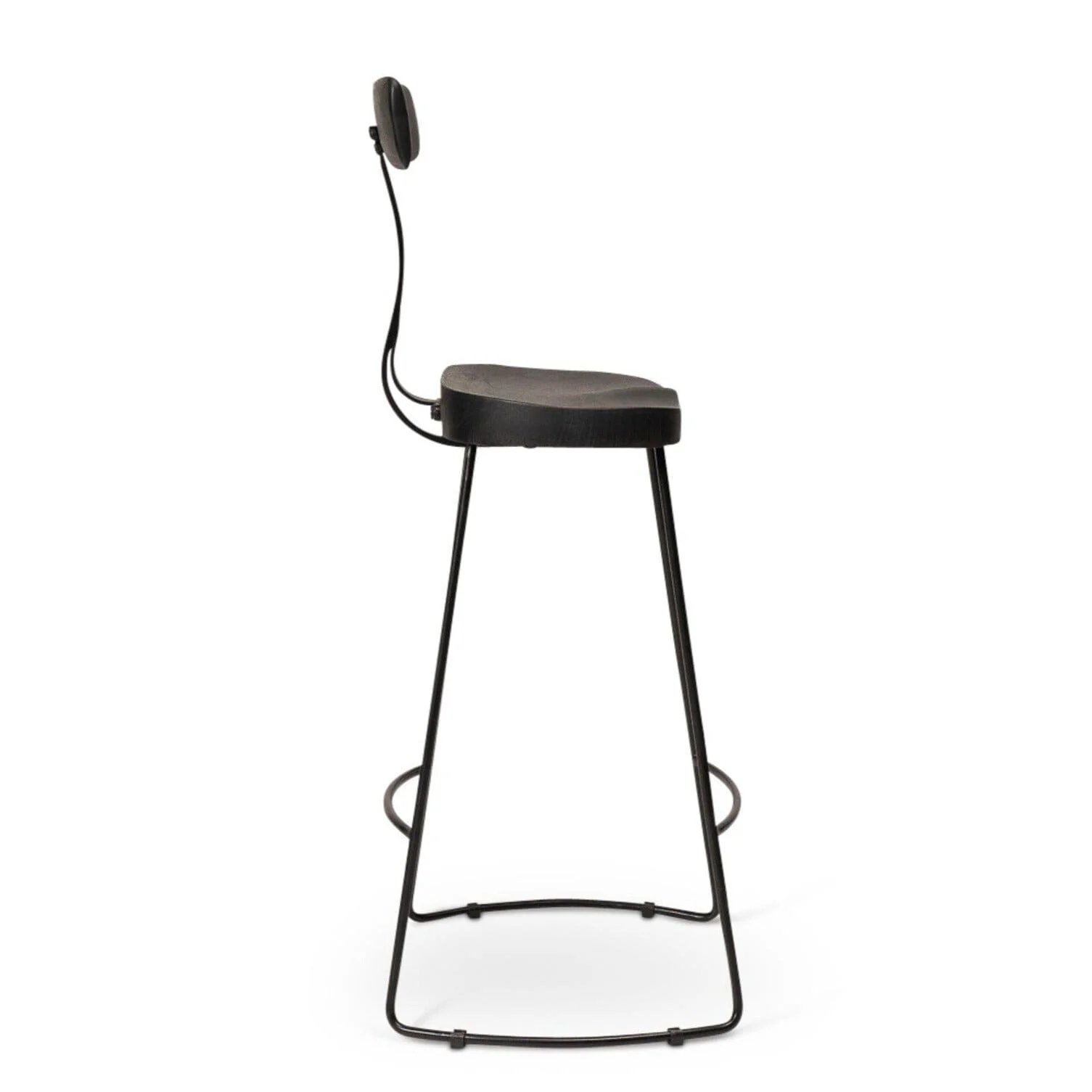 Aiden Black Mango Wood Bar Stools - Set of 2 - Black Iron Legs - Image 8