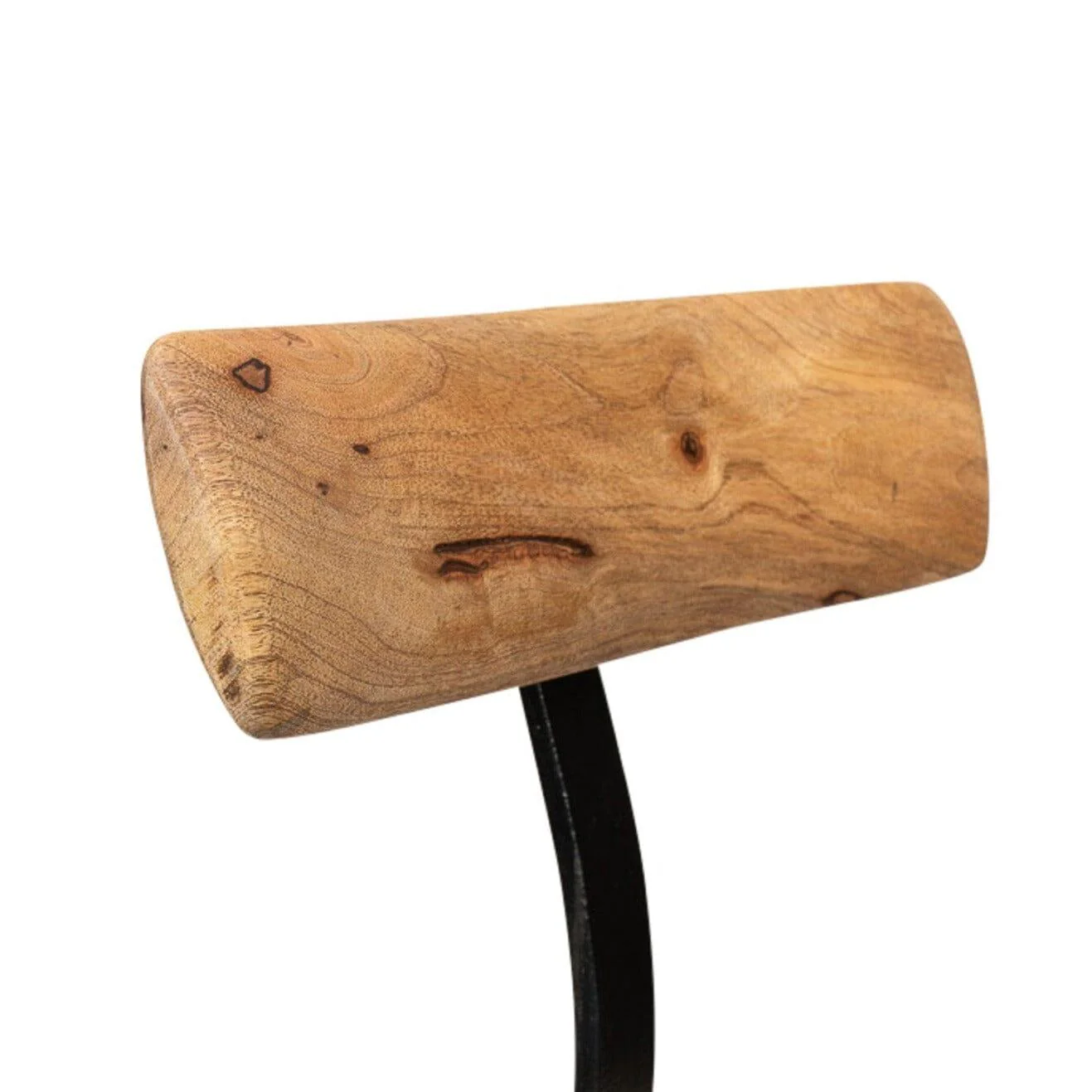 Aiden Natural Mango Wood Bar Stools - Set of 2 - Black Iron Legs - Image 12