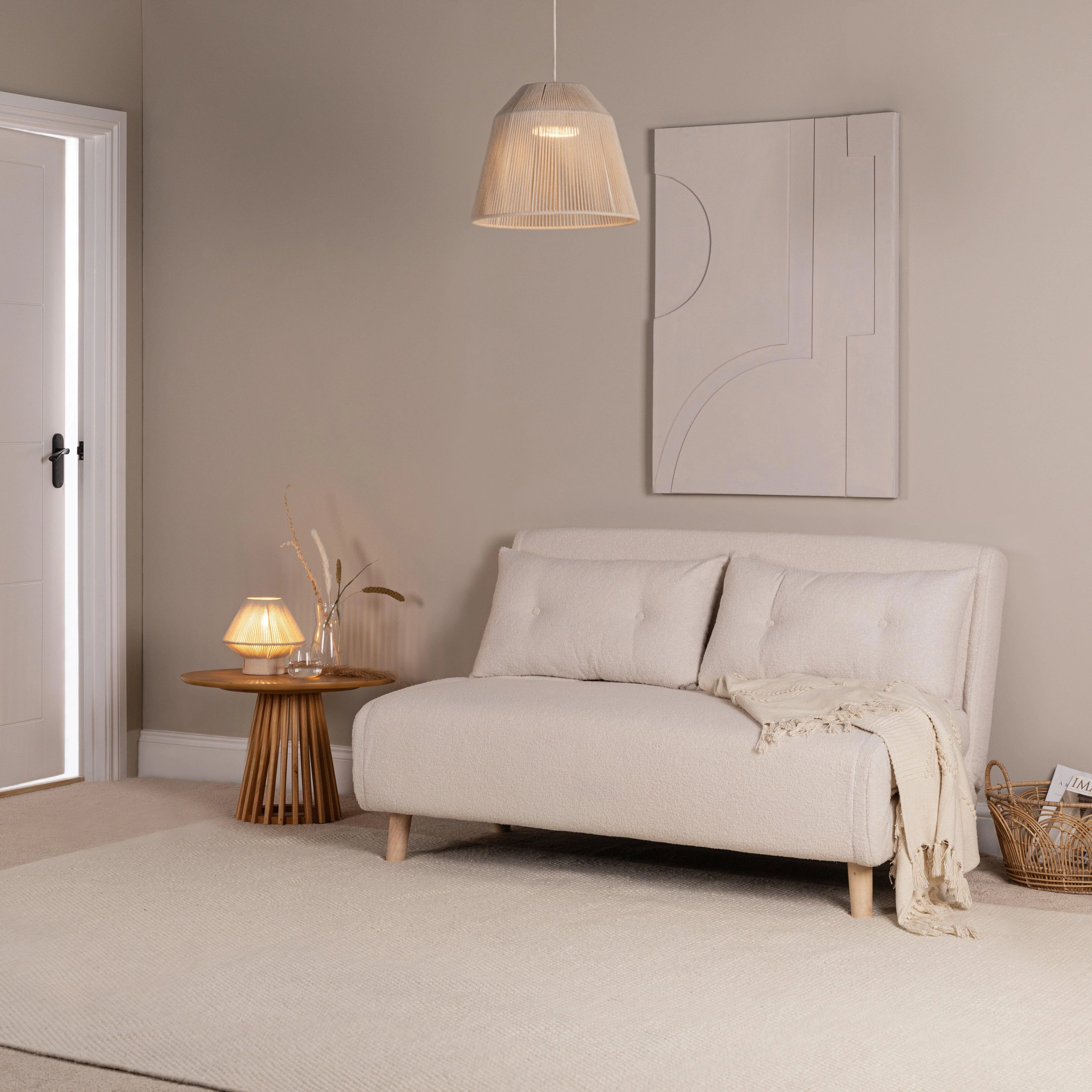 Bari White Cotton String Pendant - Image 4