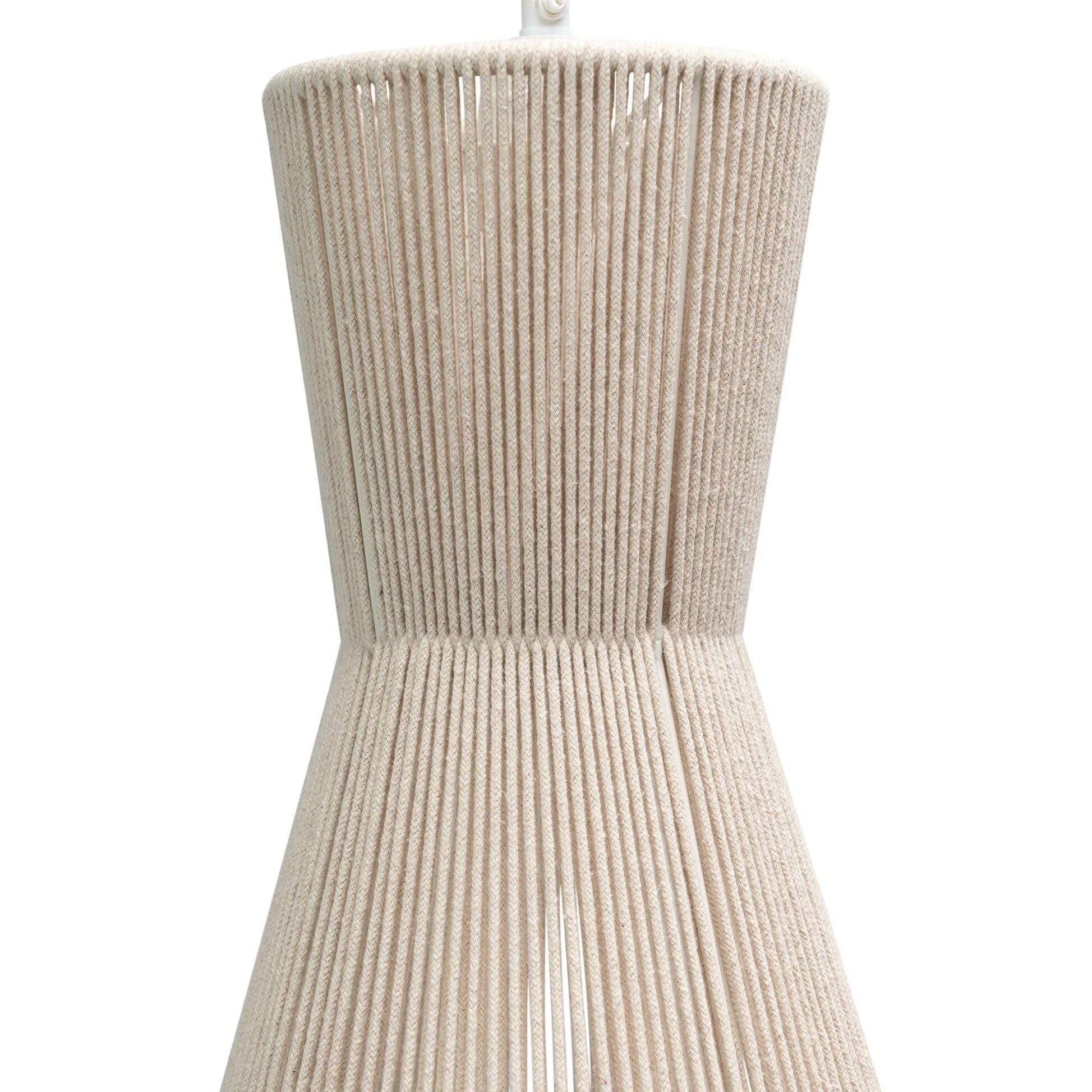 Bari White Cotton String Tapered Pendant - Image 4