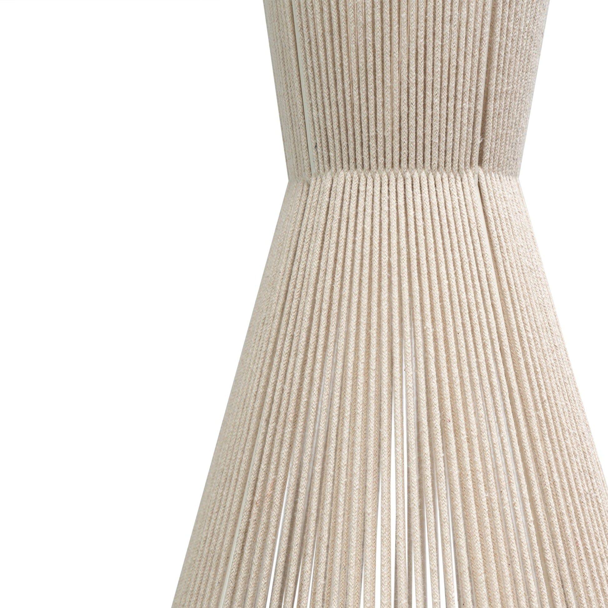 Bari White Cotton String Tapered Pendant - Image 5