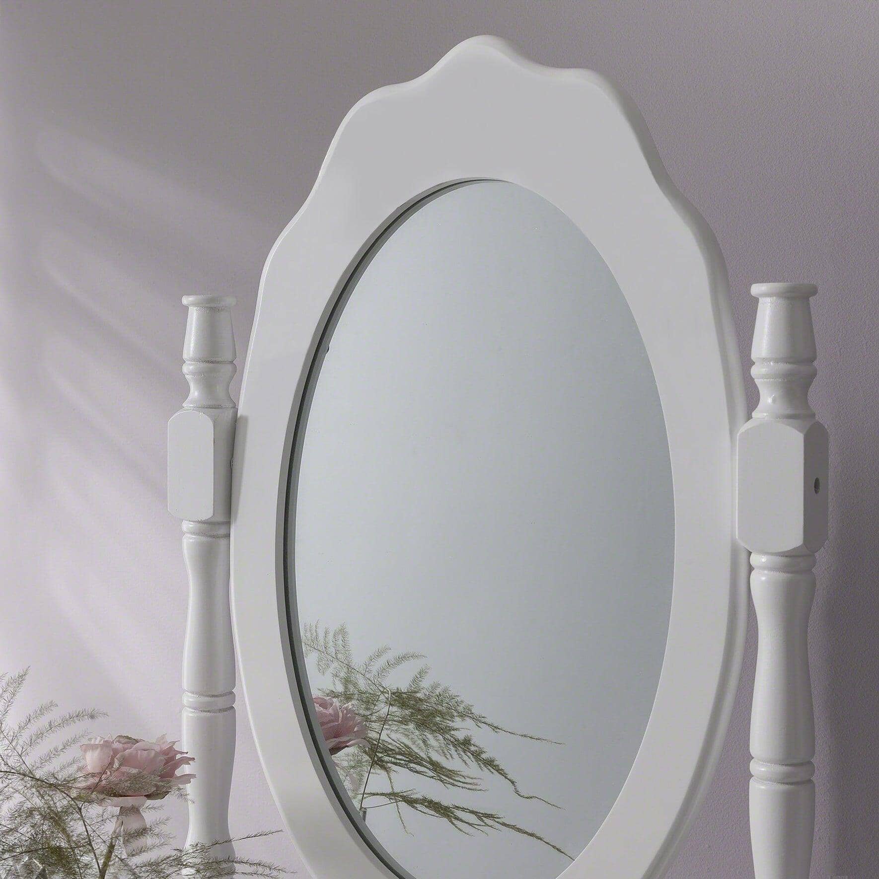 Capri White Dressing Table with Mirror & Stool - Image 7