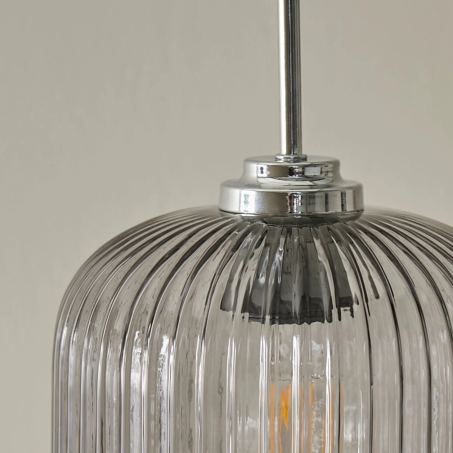 Elland 20cm Triple Glass Pendant Lights - Chrome - Image 3