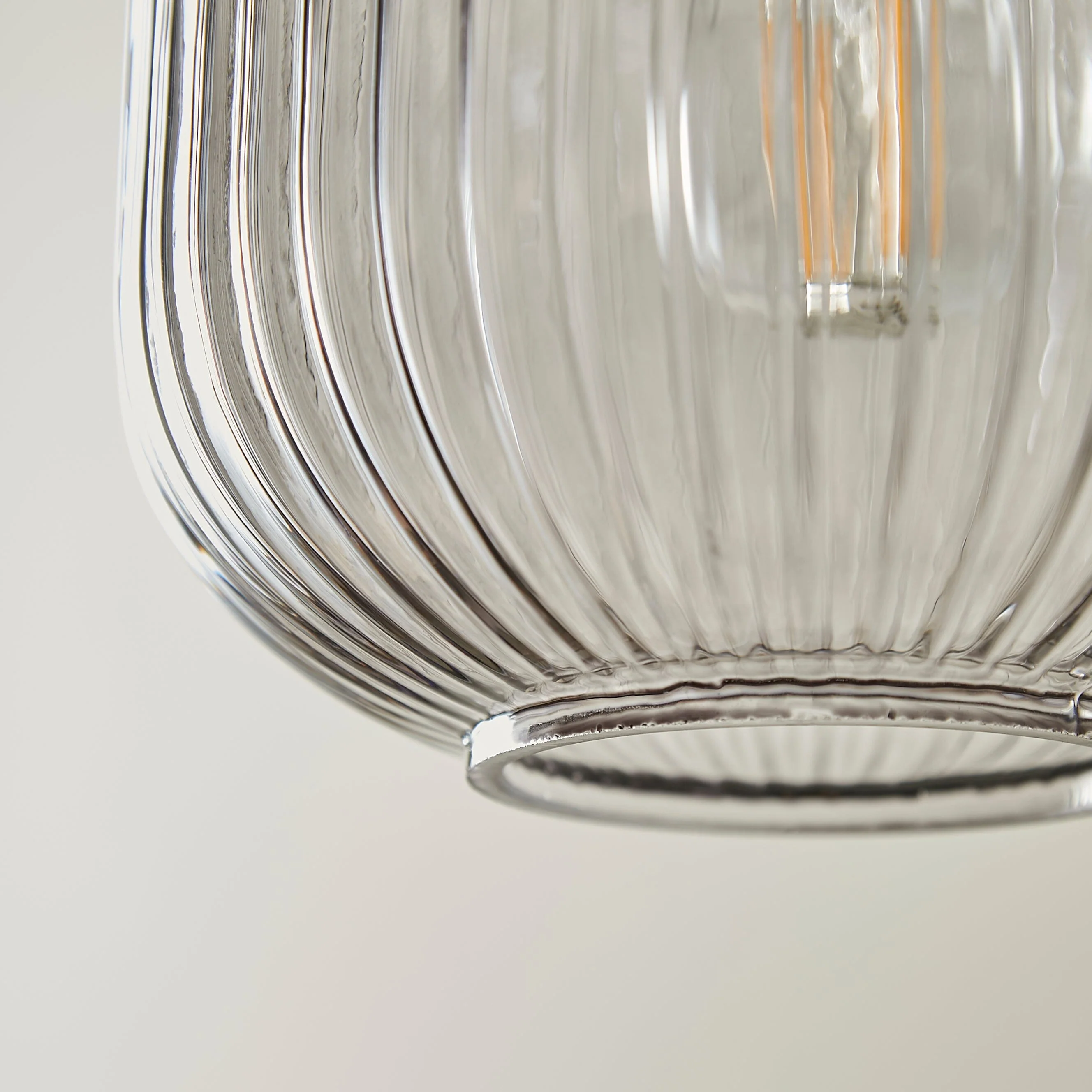 Elland 20cm Triple Glass Pendant Lights - Chrome - Image 4