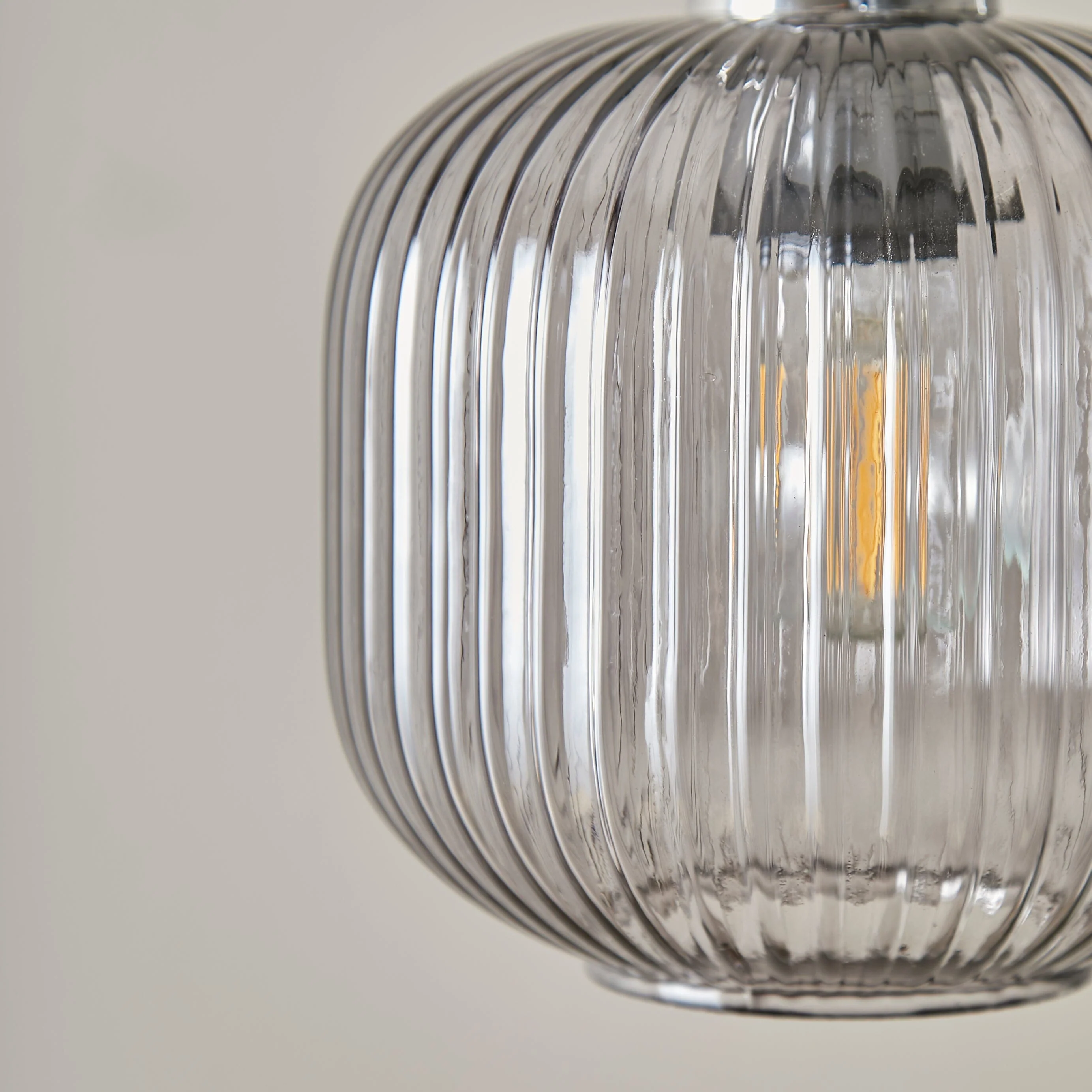 Elland 20cm Triple Glass Pendant Lights - Chrome - Image 5