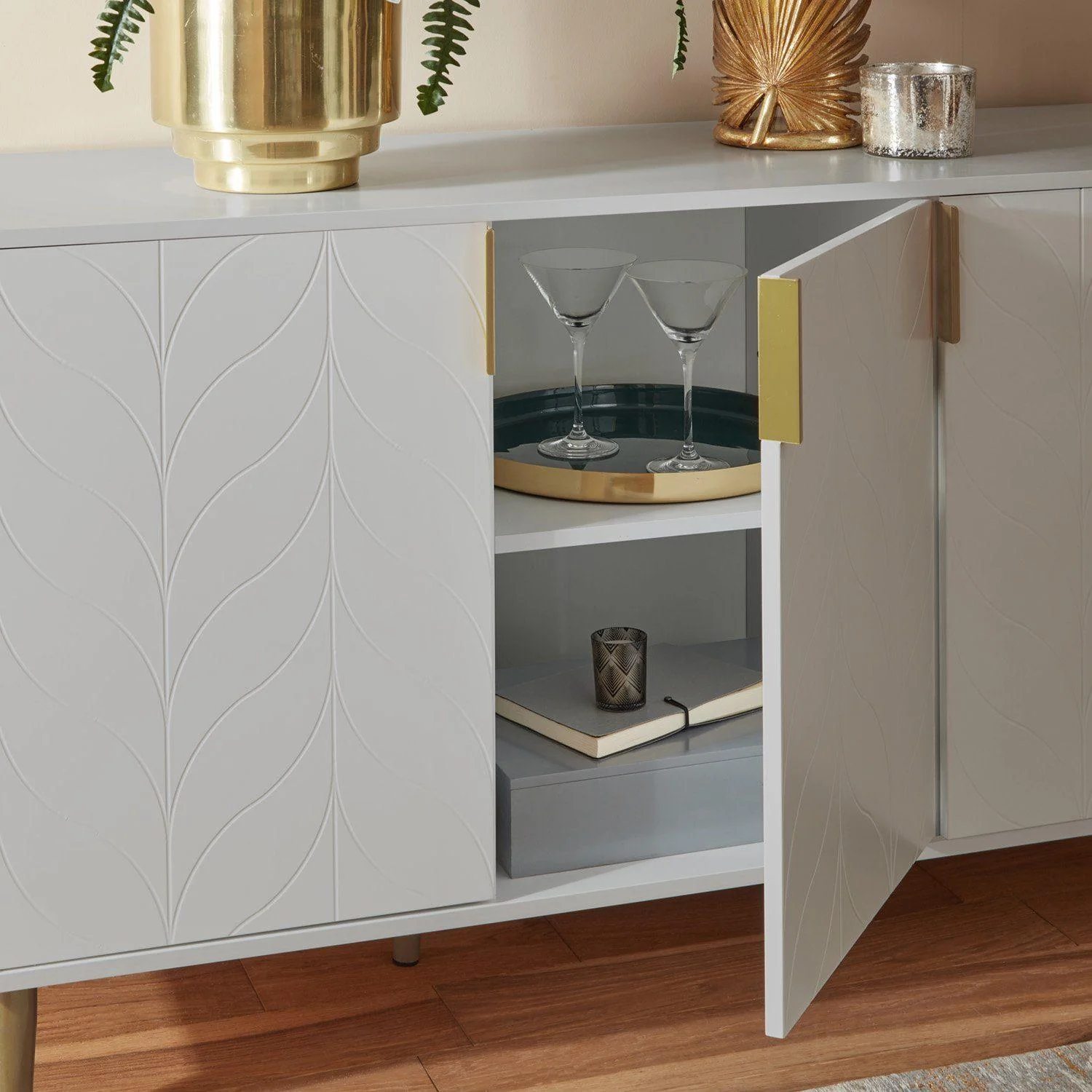 Gloria 3 Door Large Sideboard - Mist Grey - Image 3
