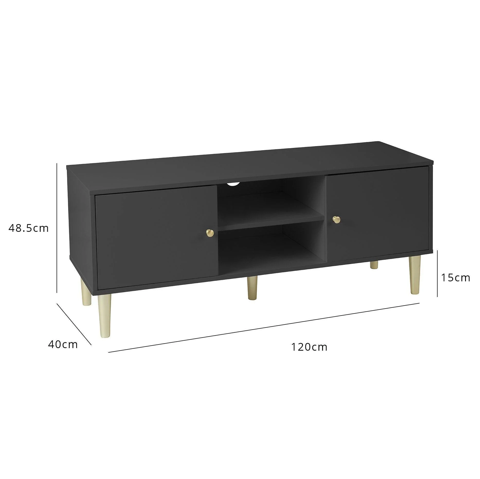 Outlet - Iliana TV Unit - Charcoal Grey - Image 7