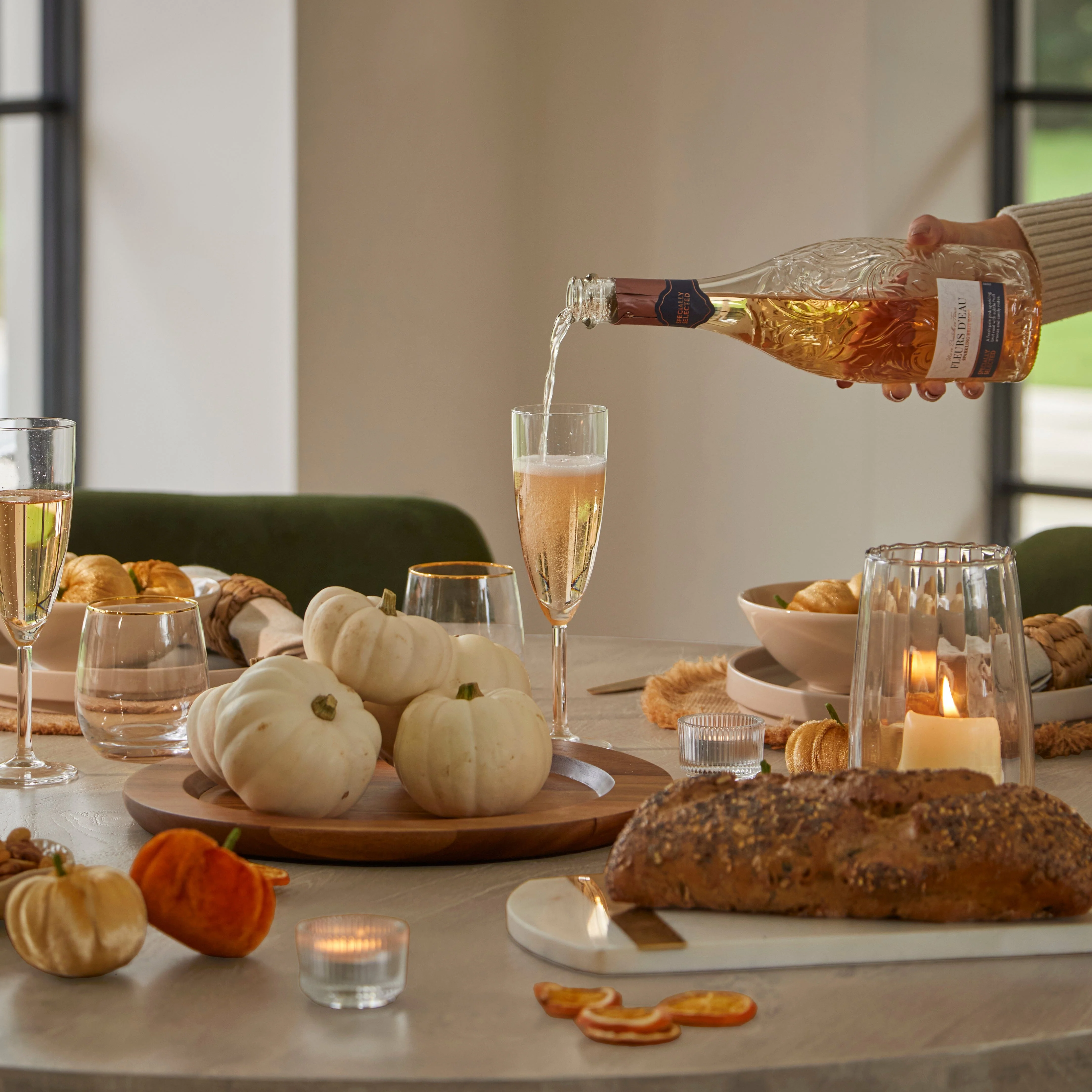 Jade Mango Wood Round Dining Table Set - 4 Seater - Freya Fern Green Armchairs with Black Legs - Image 7