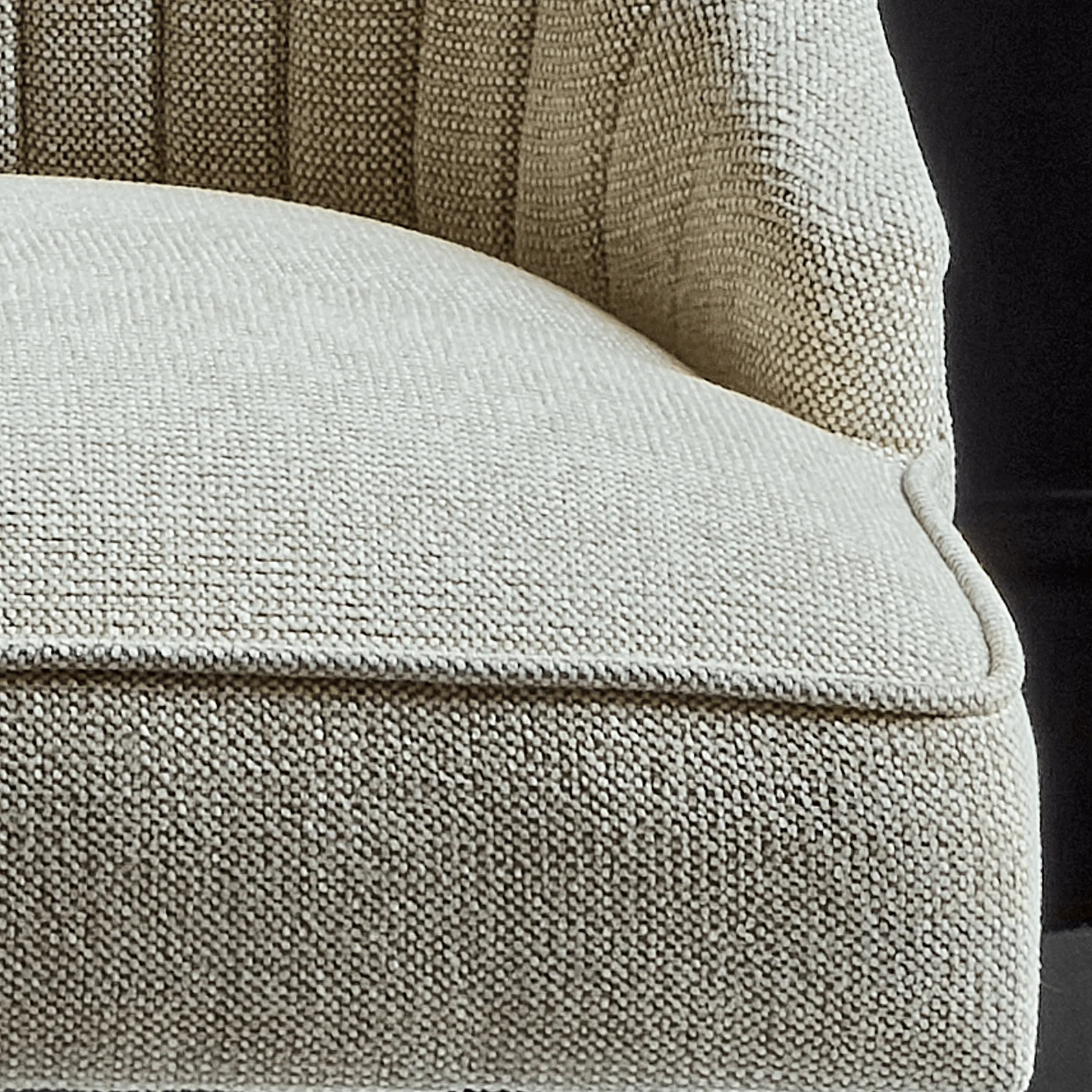 Nadine Marl Taupe Dining Chairs - Set of 2 - Whitewash Legs - Image 3