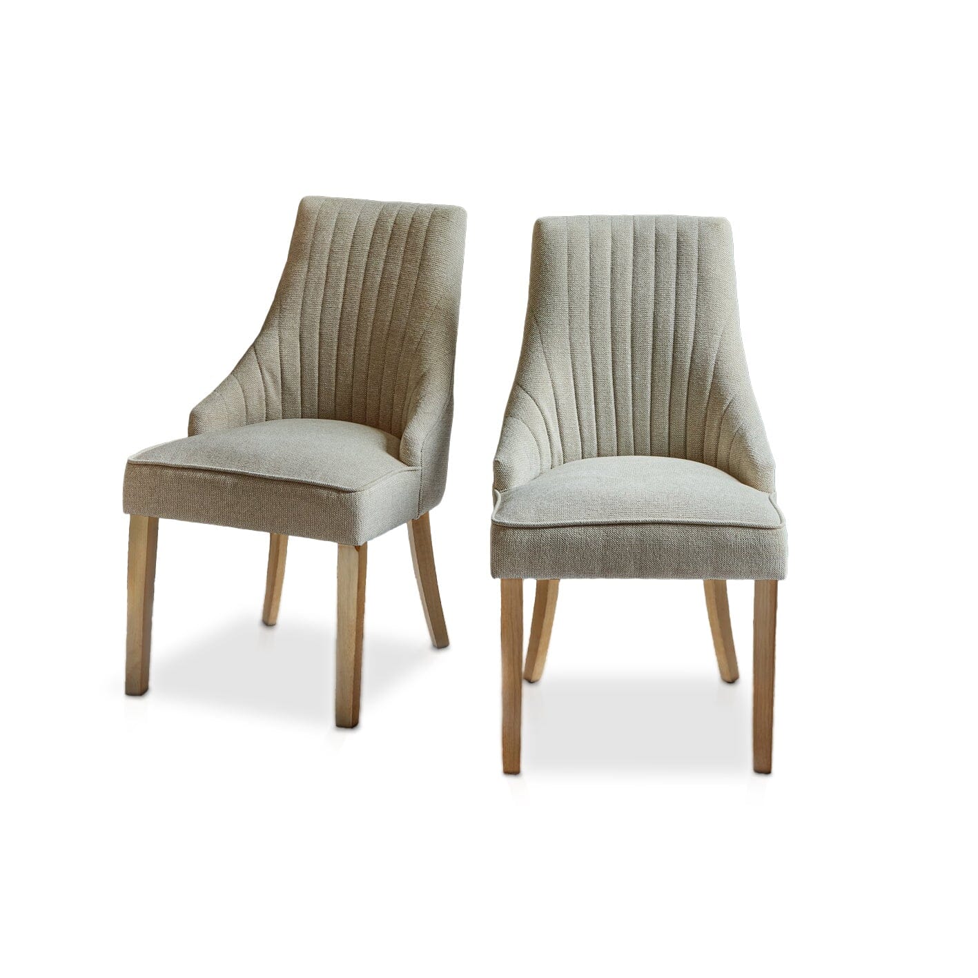 Nadine Marl Taupe Dining Chairs - Set of 2 - Whitewash Legs - Image 4