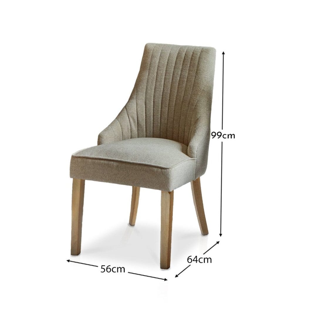 Nadine Marl Taupe Dining Chairs - Set of 2 - Whitewash Legs - Image 5