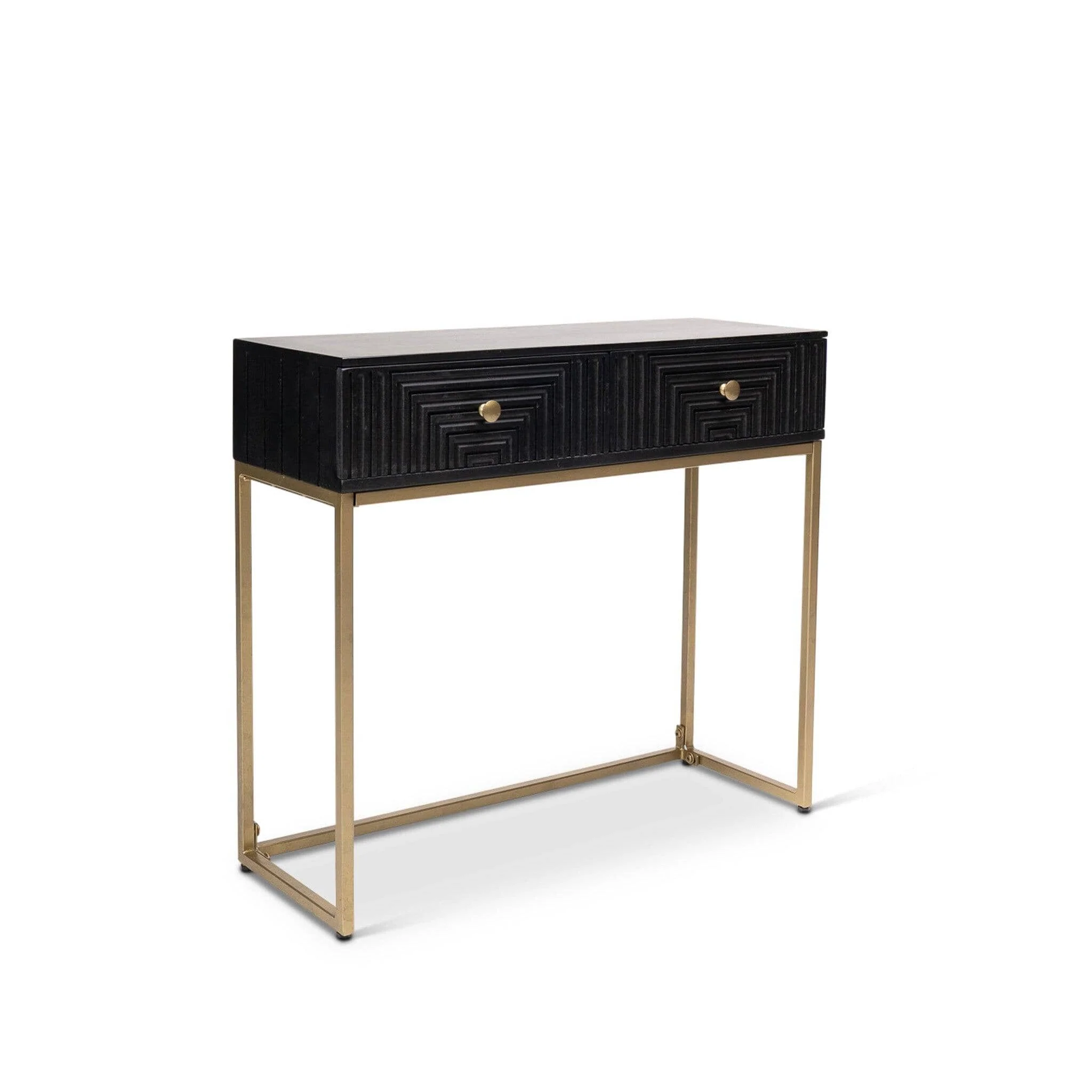 Rayna Black Mango Wood 2 Drawer Console Table - Image 11