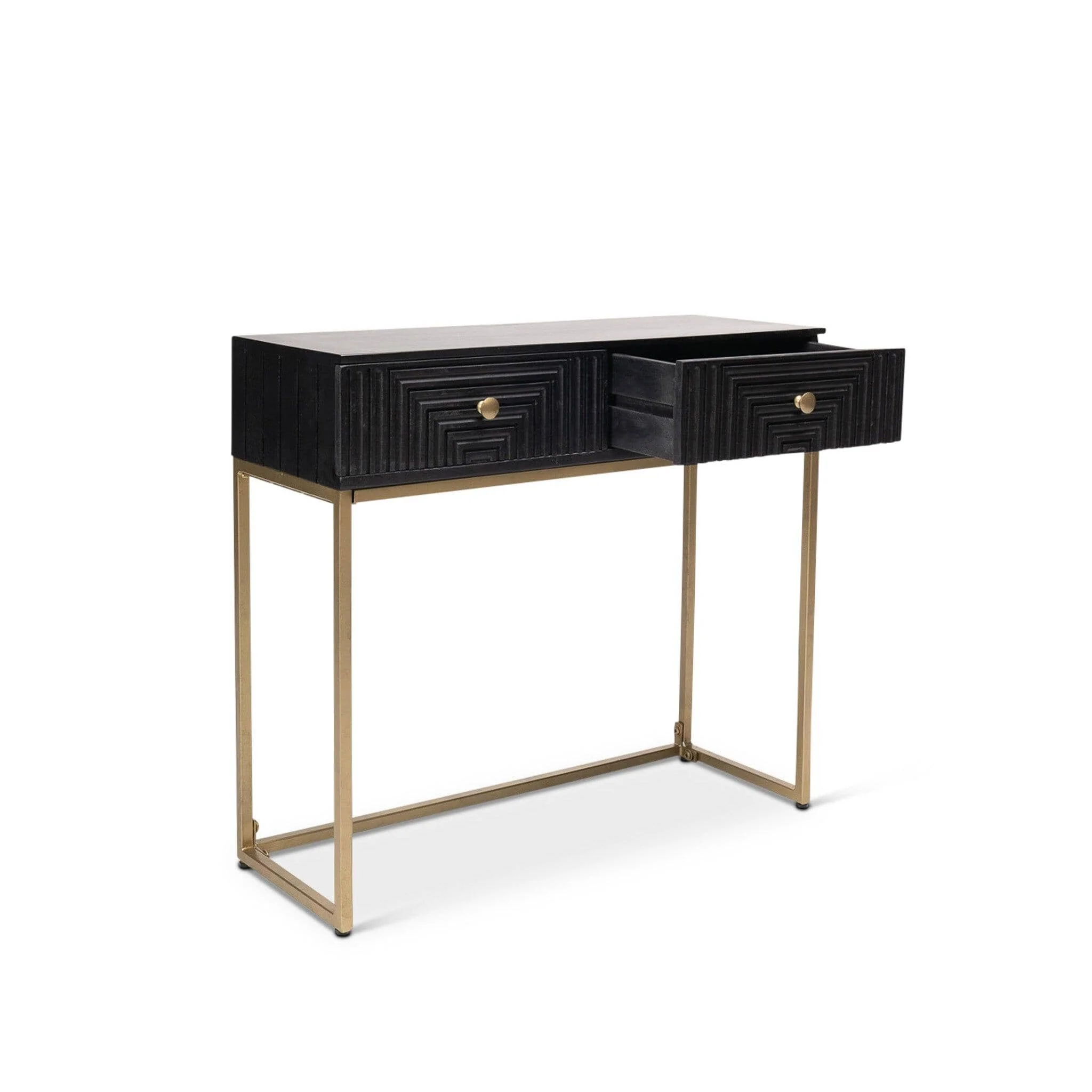 Rayna Black Mango Wood 2 Drawer Console Table - Image 13