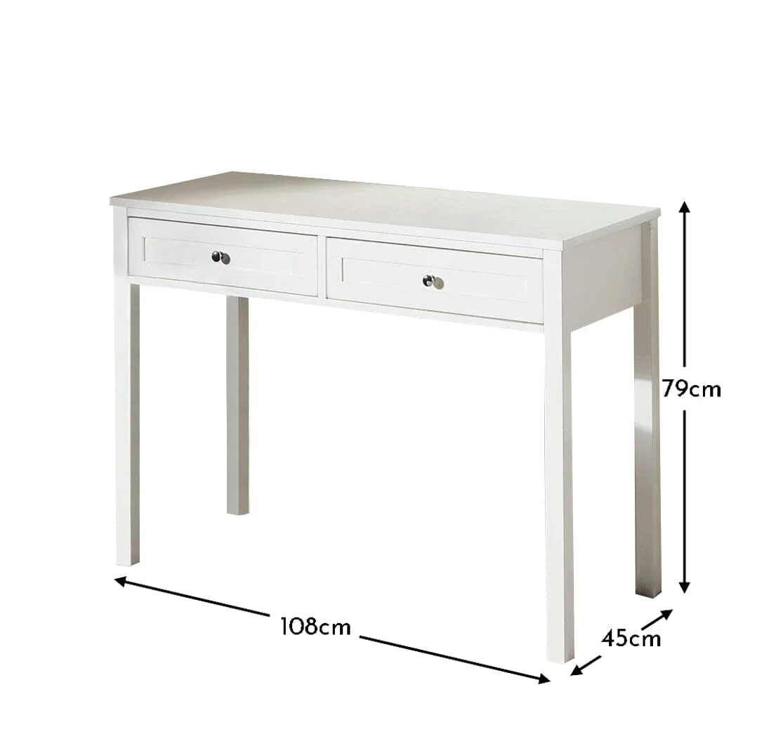 Stevie White Dressing Table with Drawers - Image 9