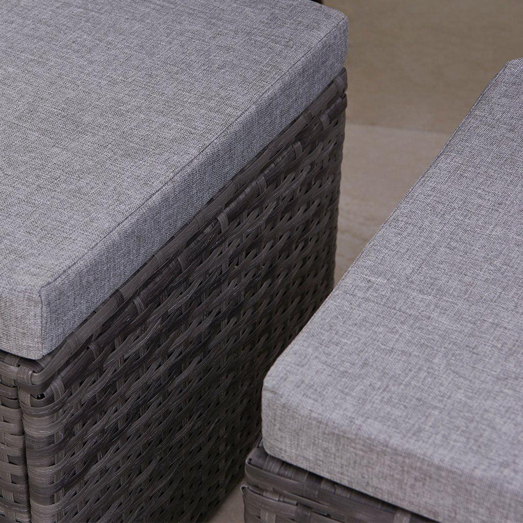 Weston 4 Seater Rattan Corner Sofa Set - Grey Weave - Image 6