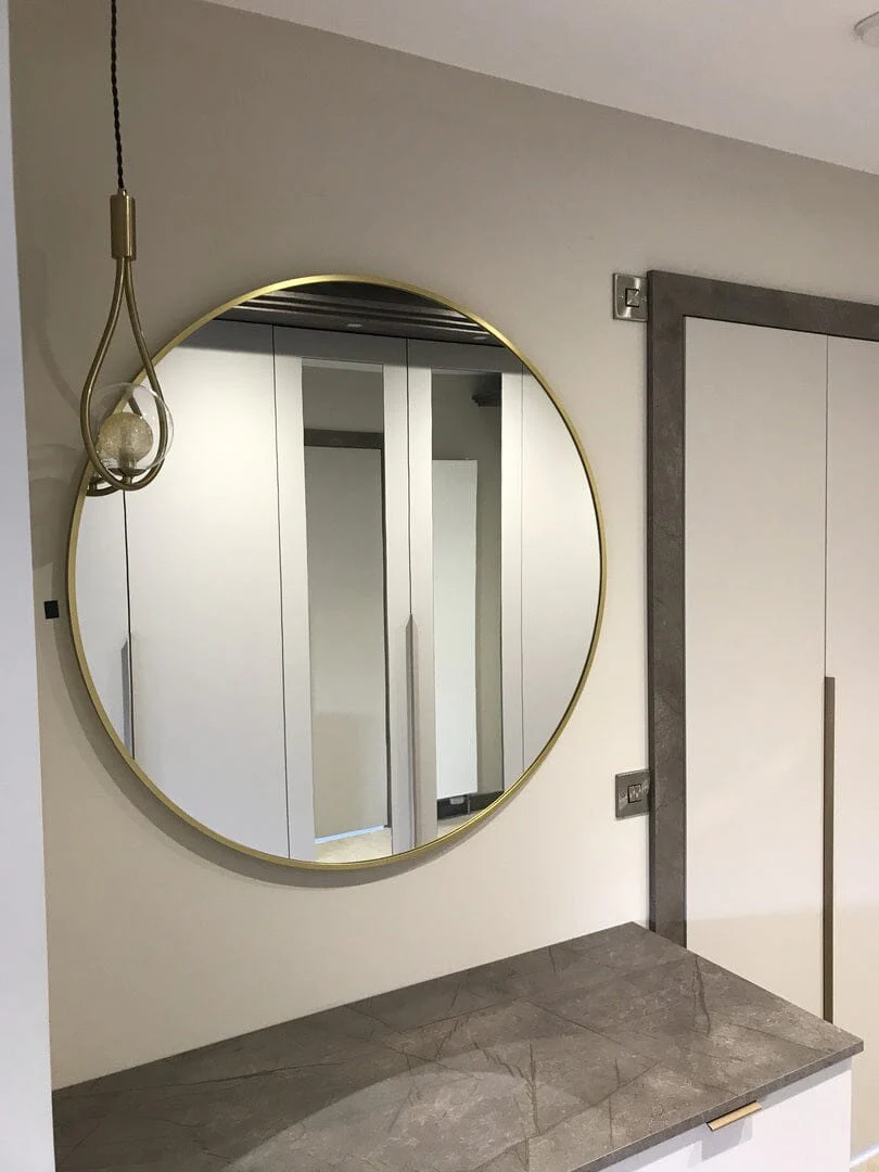 Marbury 100cm Metal Round Mirror - Gold - Image 3