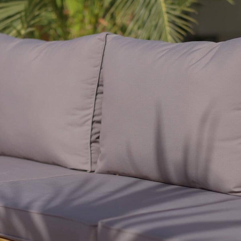 Rowan 3 Seater Wooden Garden Armless Sofa - Grey - Image 4