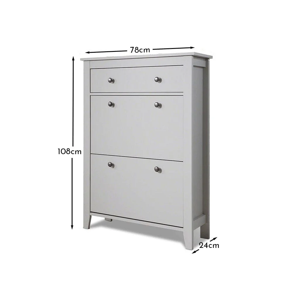 Sandhurst Shoe Cabinet - 3 Door - Grey - Image 11