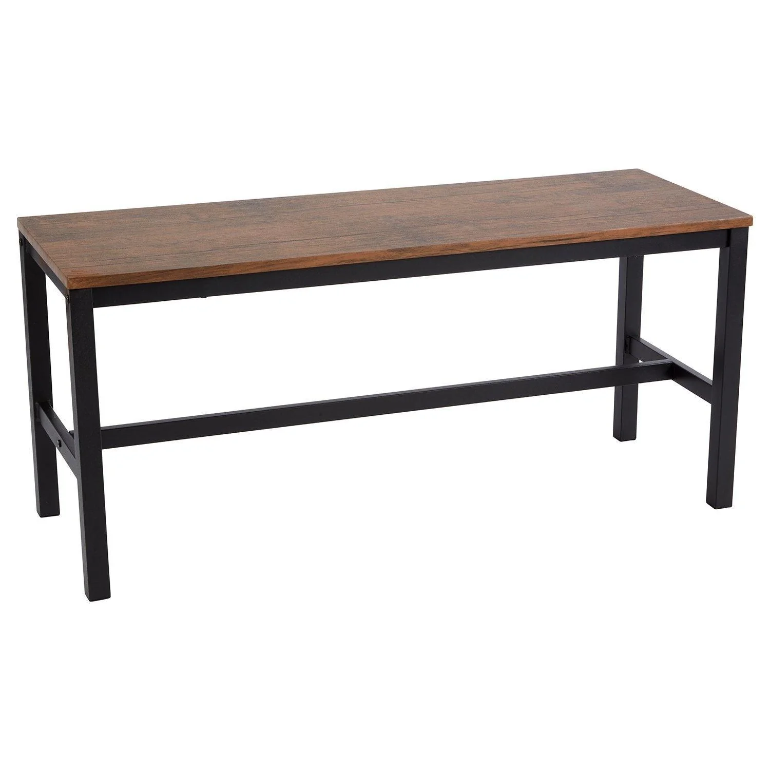 Sheffield 3 Seater Industrial Dining Bench - Black Legs - Image 4