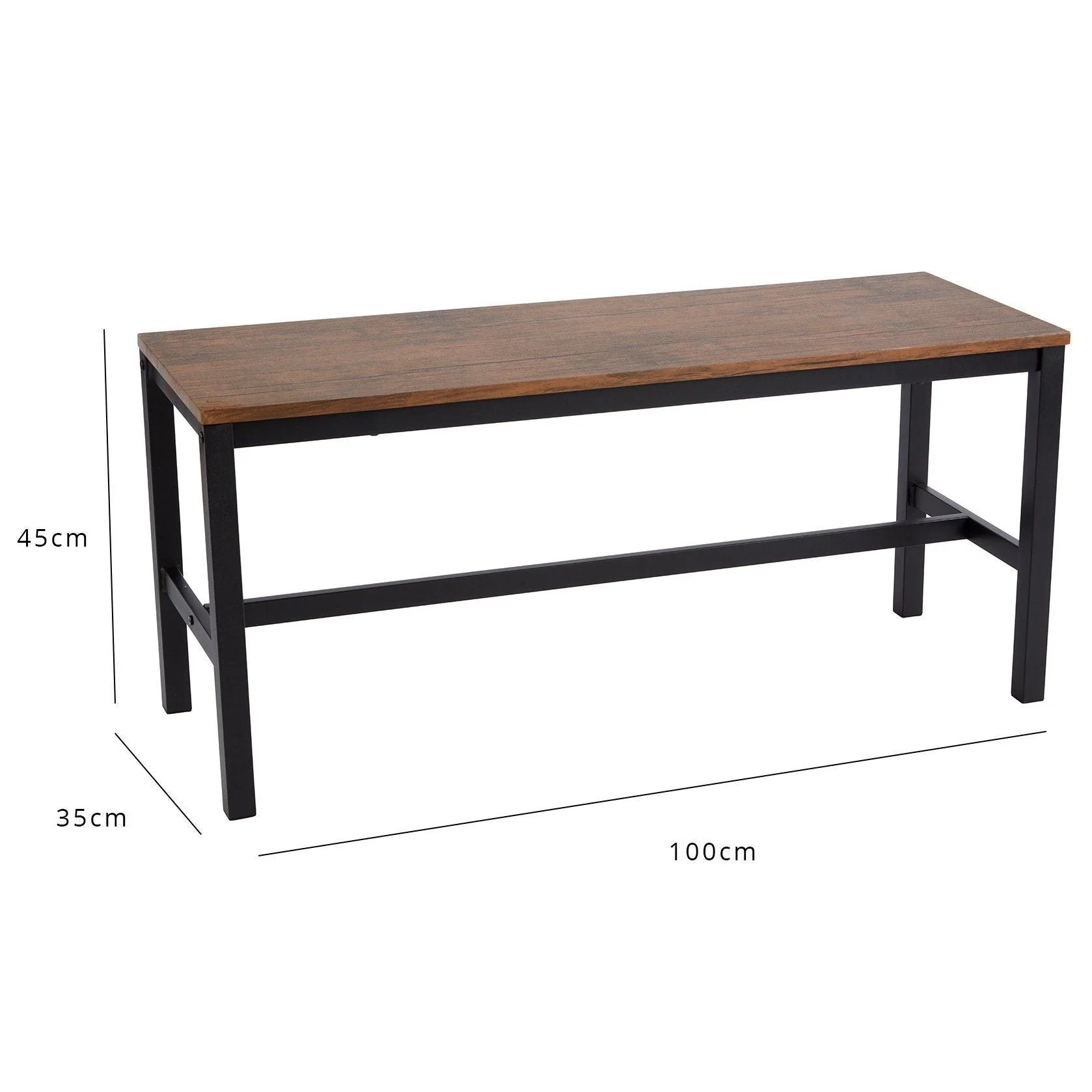 Sheffield Rich Oak Dining Table Set - 4 Seater - 2 Sheffield Benches - Matte Black Legs - Image 11
