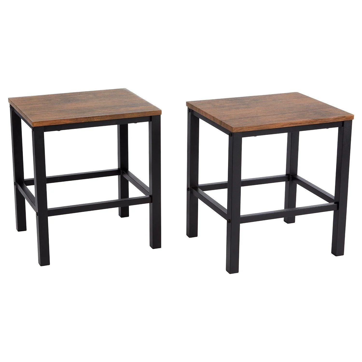 Sheffield Rich Oak Dining Table Set - 4 Seater - Sheffield Stools - Matte Black Legs - Image 8