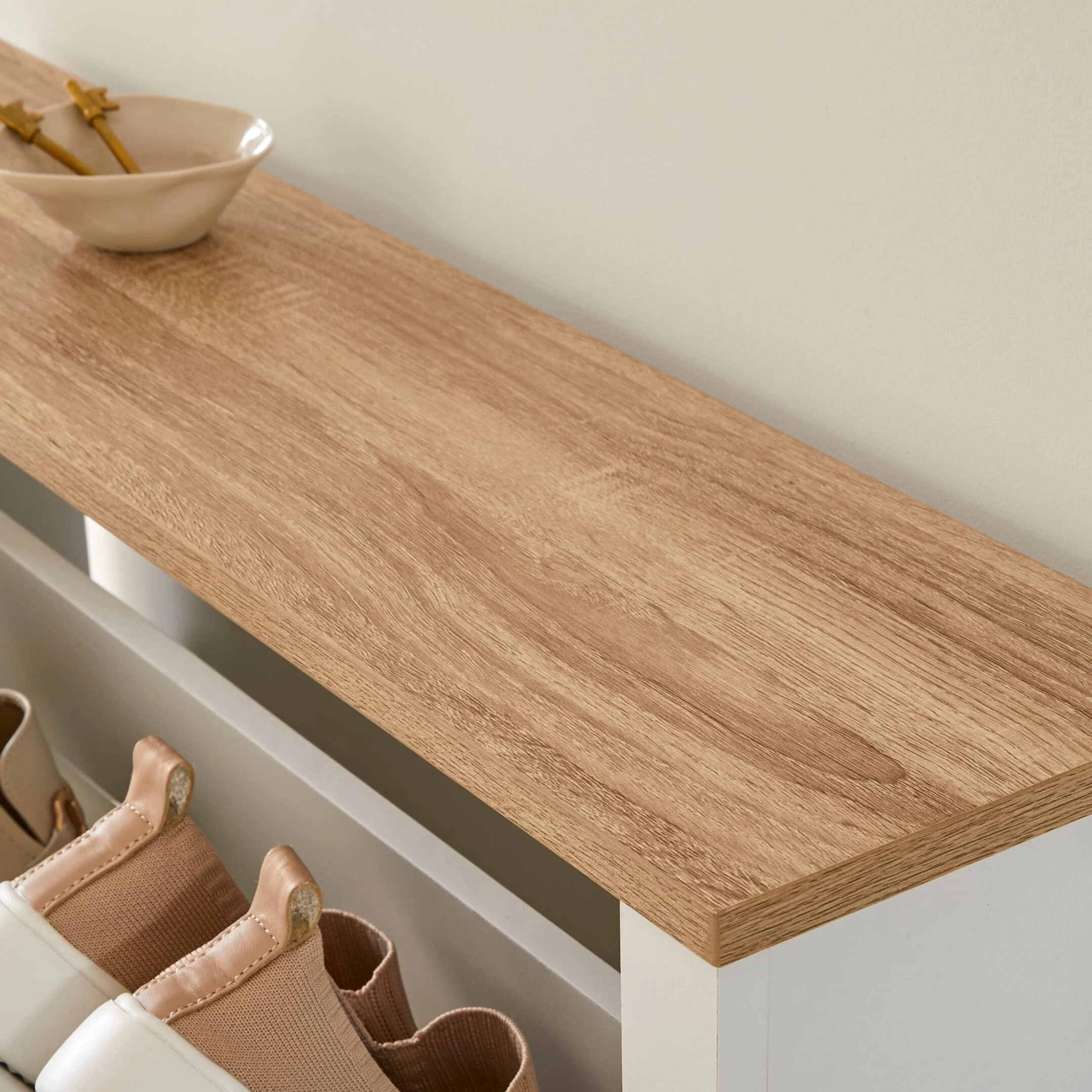 Windsor Shoe Cabinet - 3 Door - White - Image 4