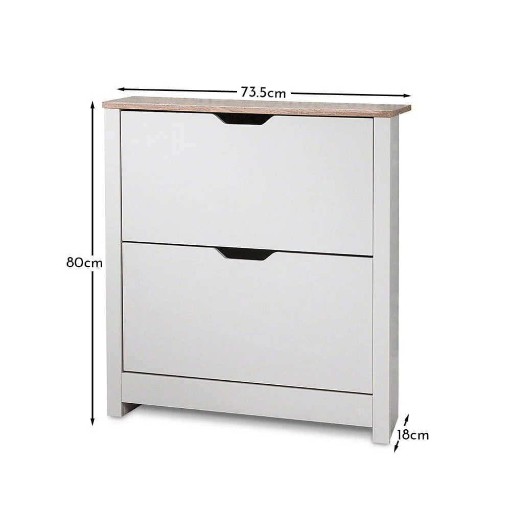Windsor Shoe Cabinet - 2 Door - Grey - Image 9