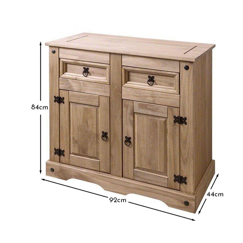 Corona 2 Drawers Sideboard - Solid Pine - Image 11