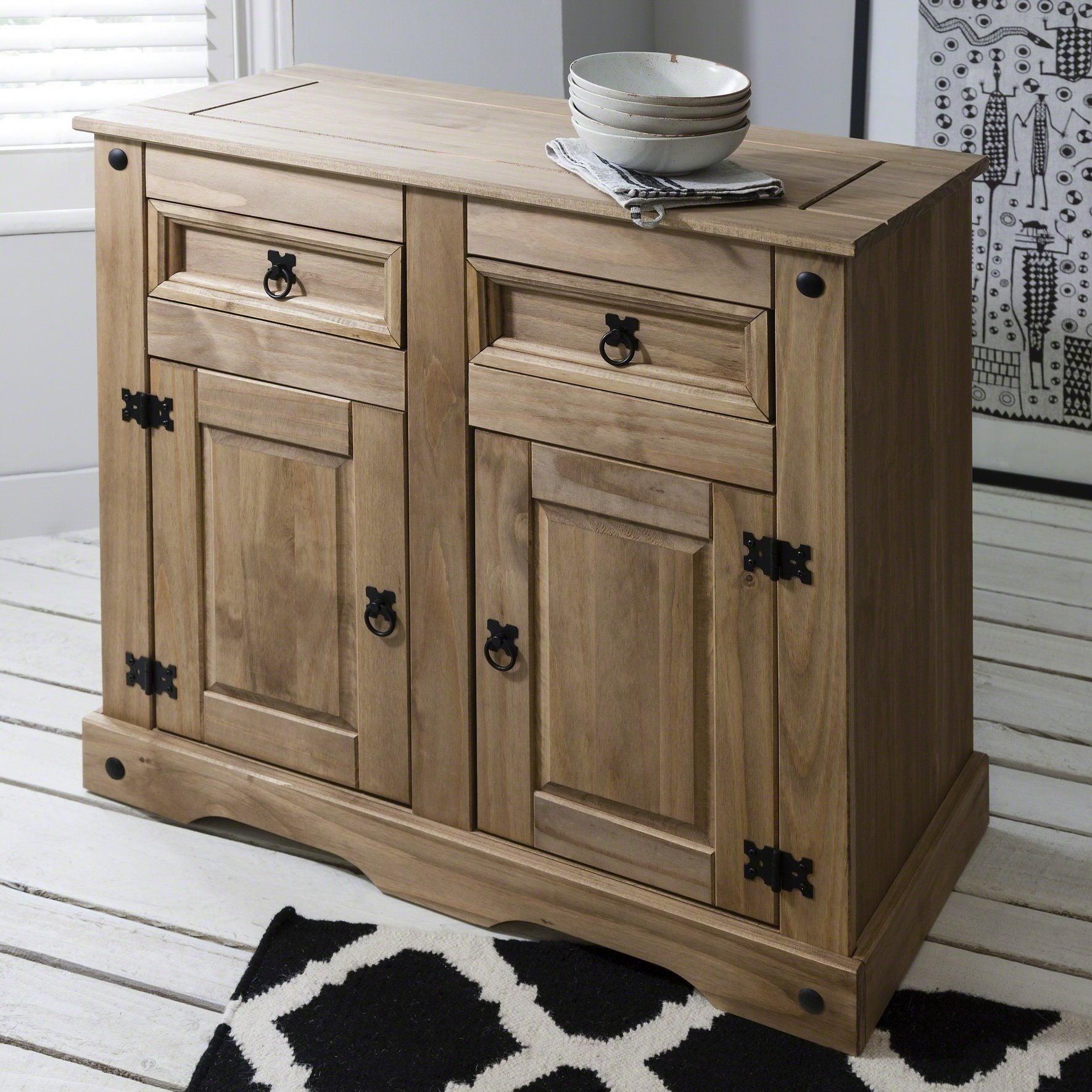 Corona 2 Drawers Sideboard - Solid Pine - Image 3