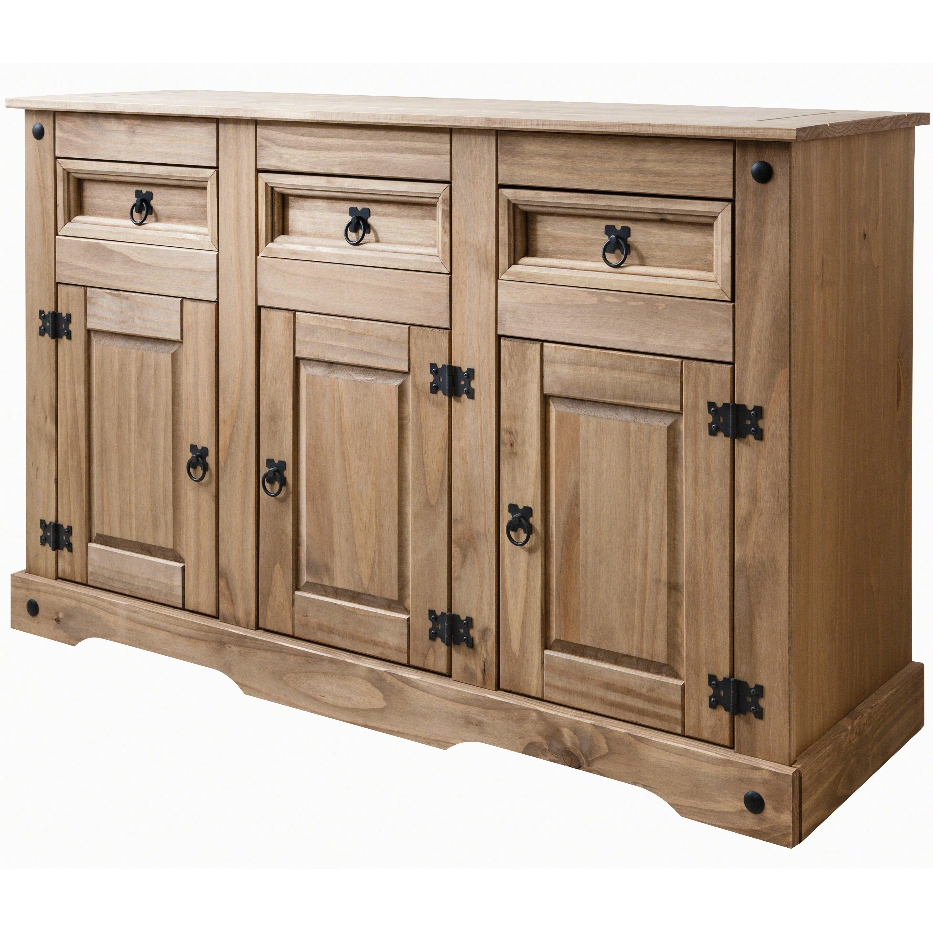Sideboard - 3 Drawers 3 Doors - Solid Pine - Image 8