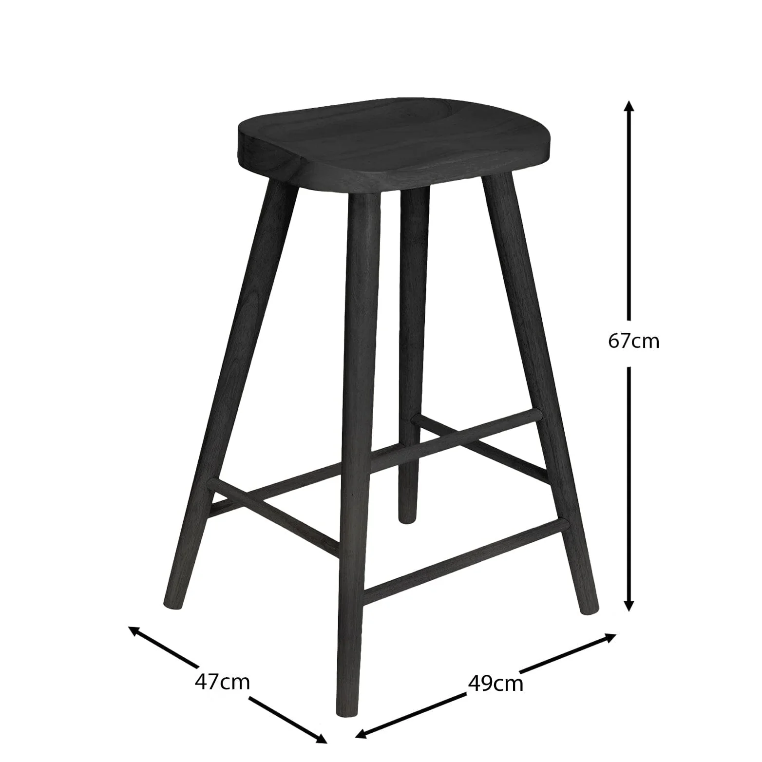Silvester Black Bar Stool - Image 9